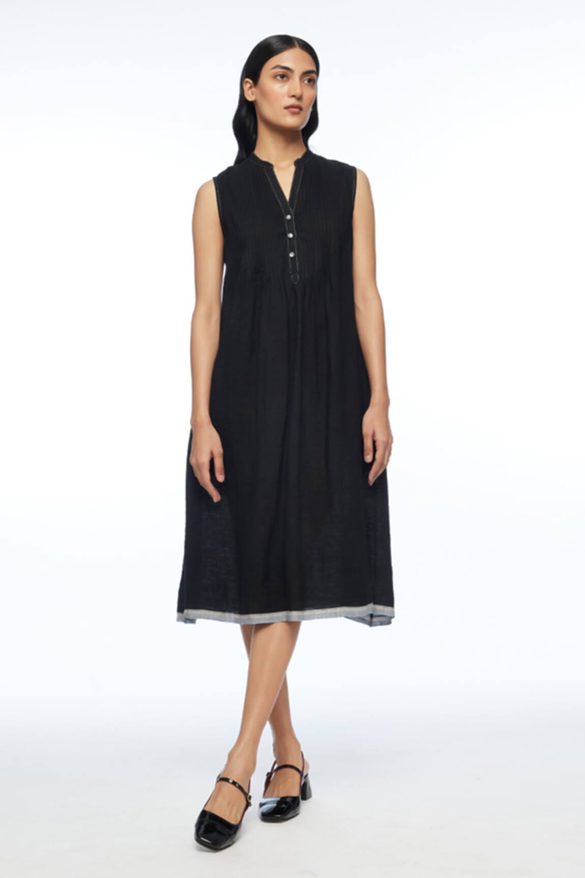 Payal Pratap Cymosa Yoke Pleated Midi Dress 