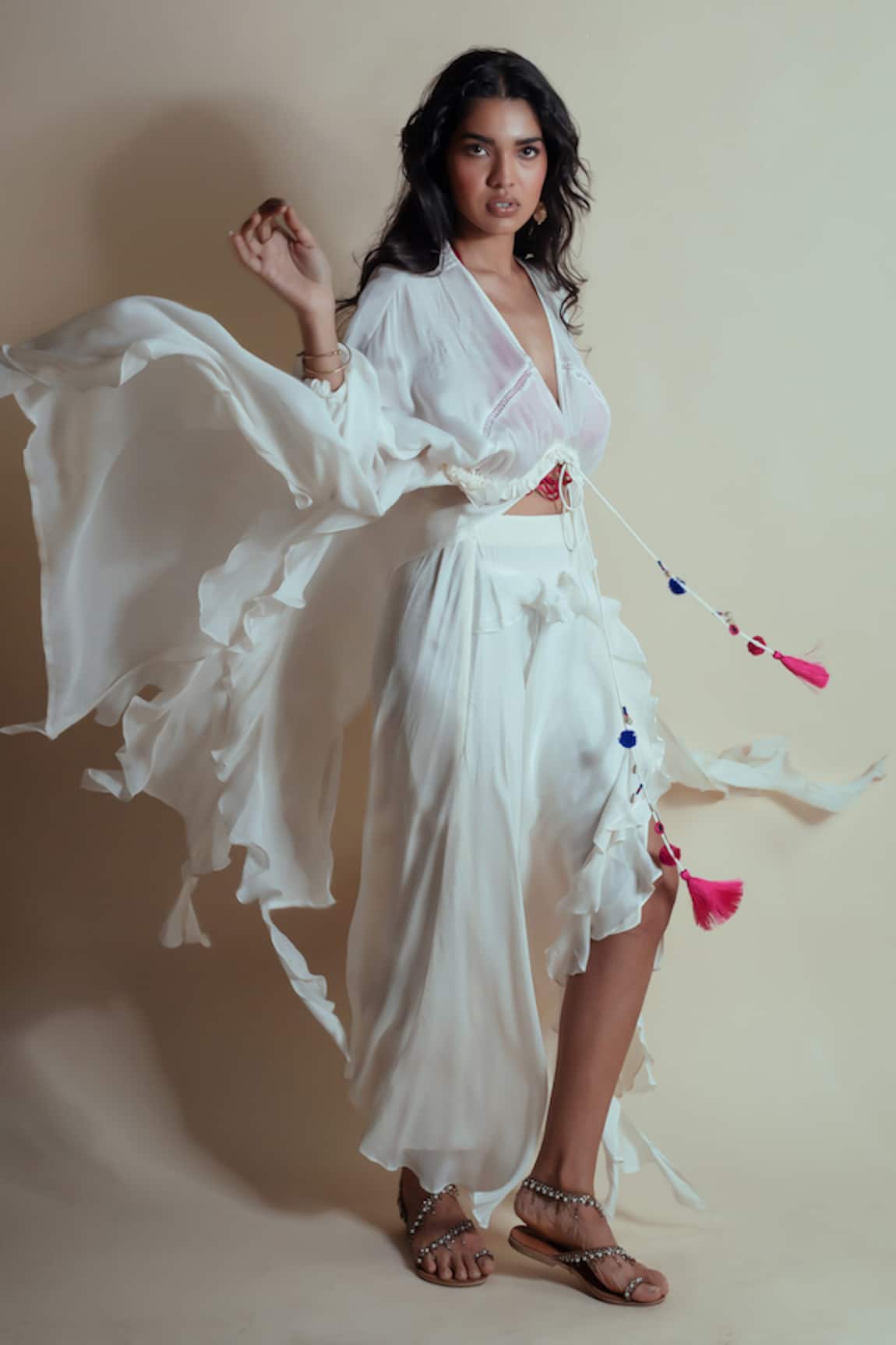 Style Junkiie Vanilla Cascade Ruffle Skirt 