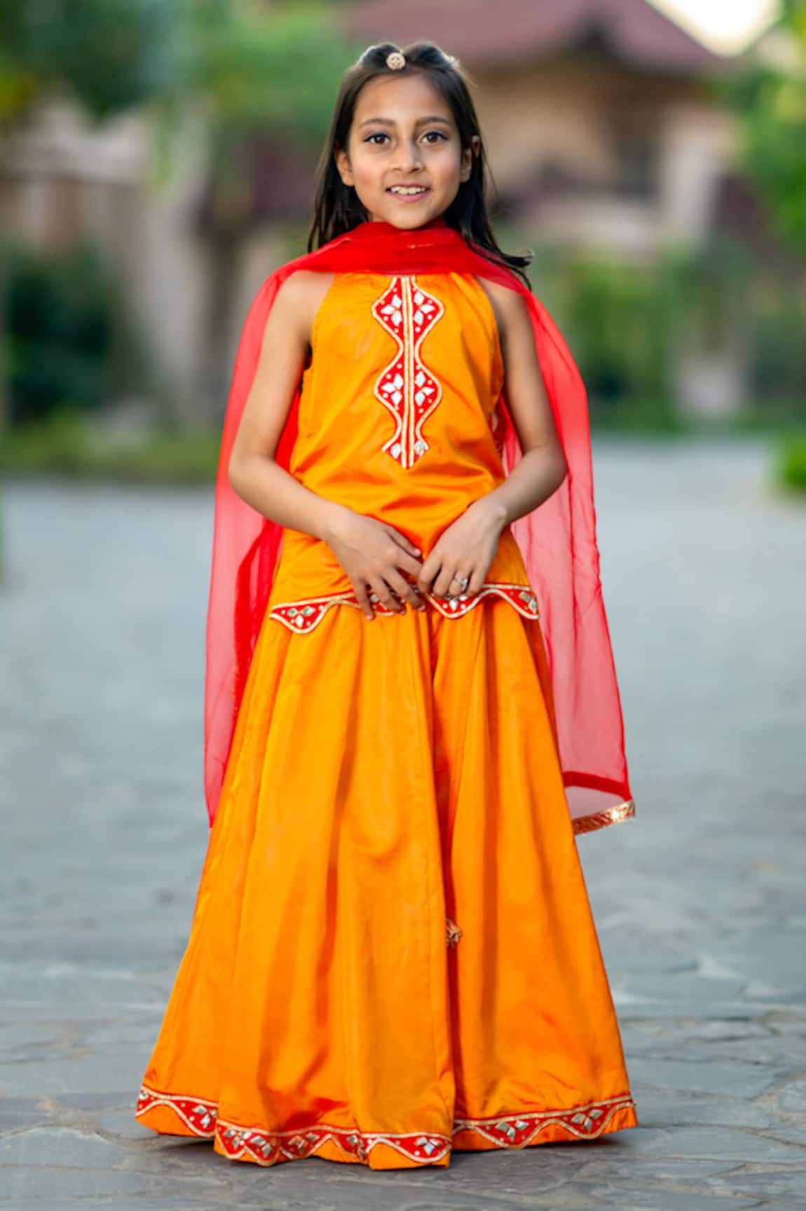 YUVRAANI JAIPUR Mustard Yellow Silk Lehenga Set 