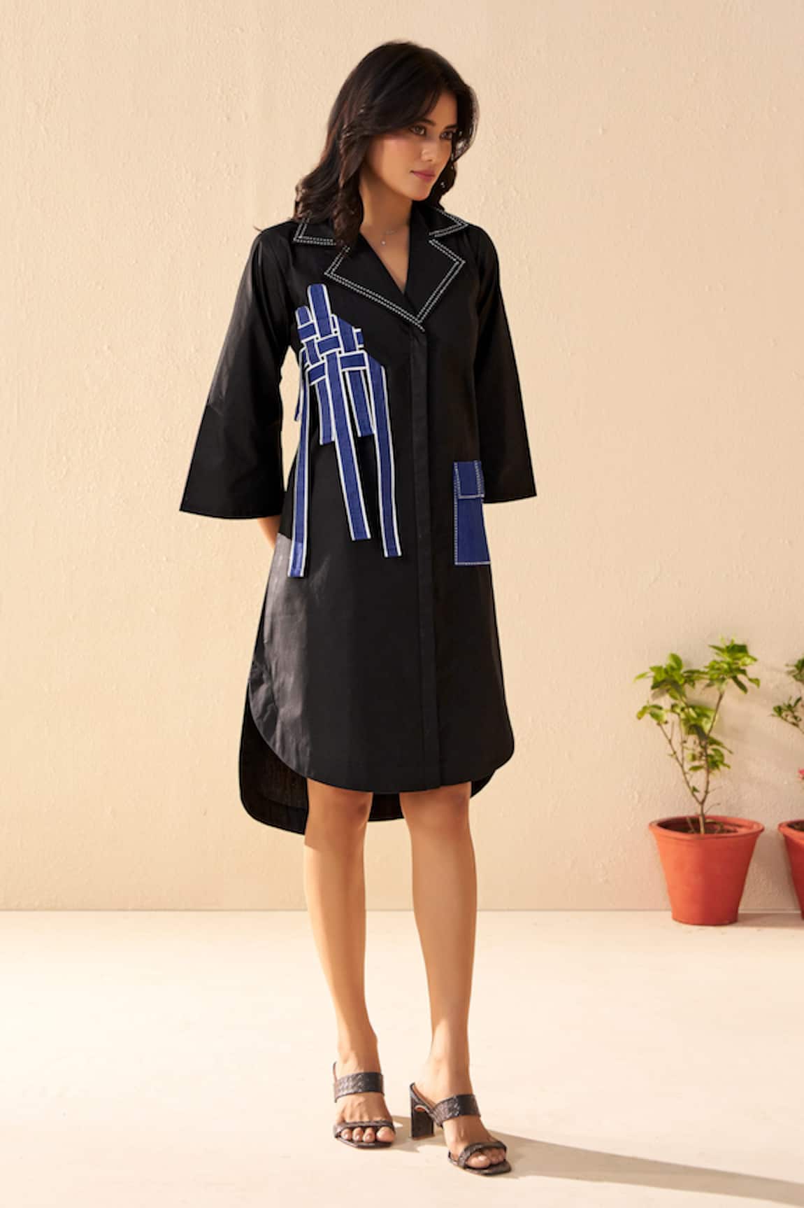 Savaaya Dewdrop Black & Blue Designer Dress 