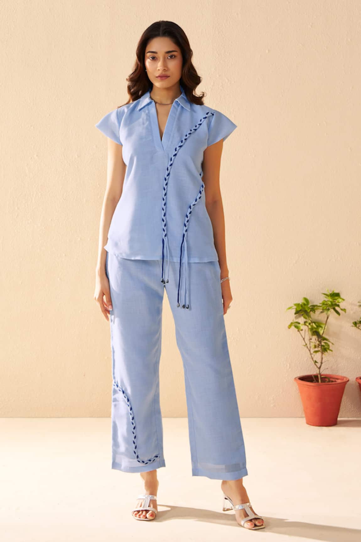 Savaaya Light Blue Solstice Pant Set 