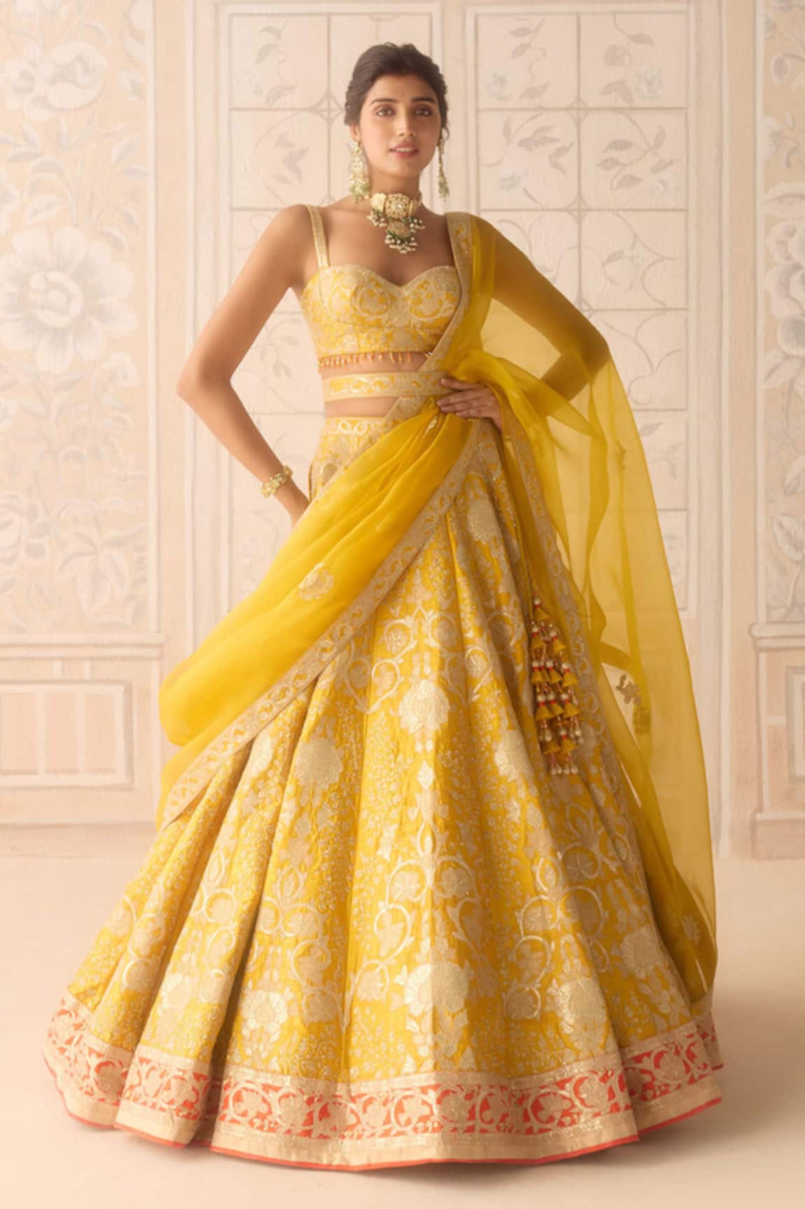 Shyam Narayan Prasad Dandelion Yellow Classic Lehenga Set 