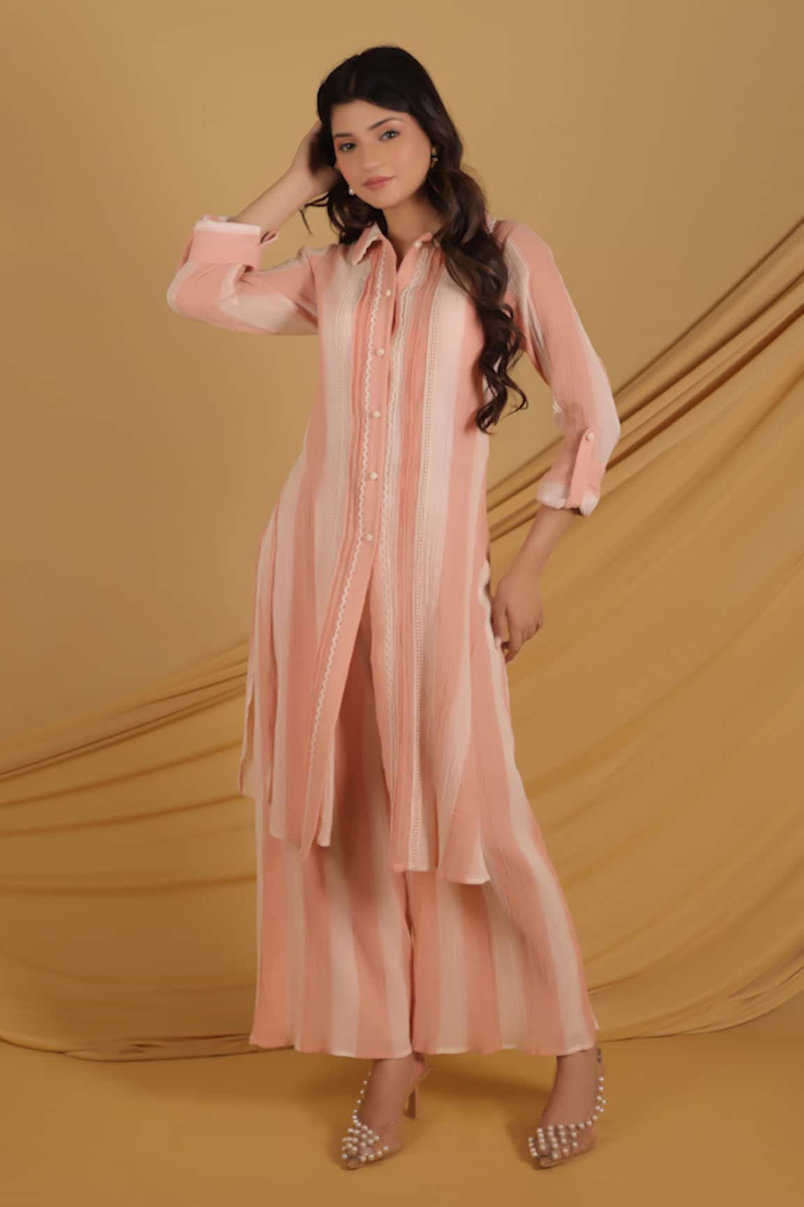 Grass & Sunshine Stripe Sunrise Kurta & Pant Set 