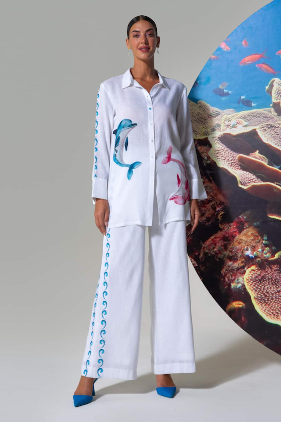 Nautanky Lagoon Lover White Pant Set 