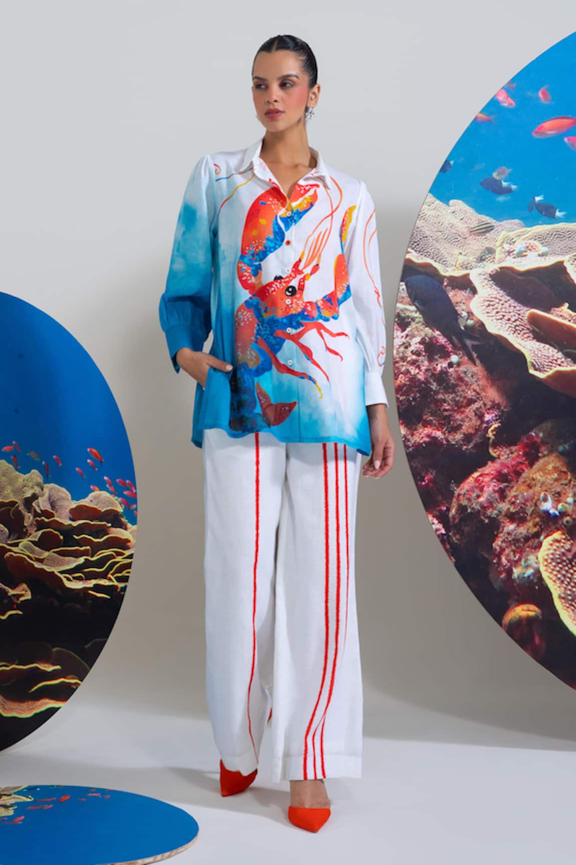 Nautanky Beach Side Blush Shirt & Pant Set 