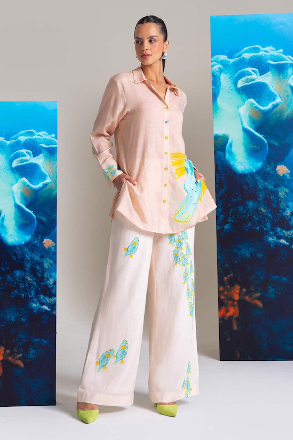 Nautanky Designer Pink Shirt & Pant Set 