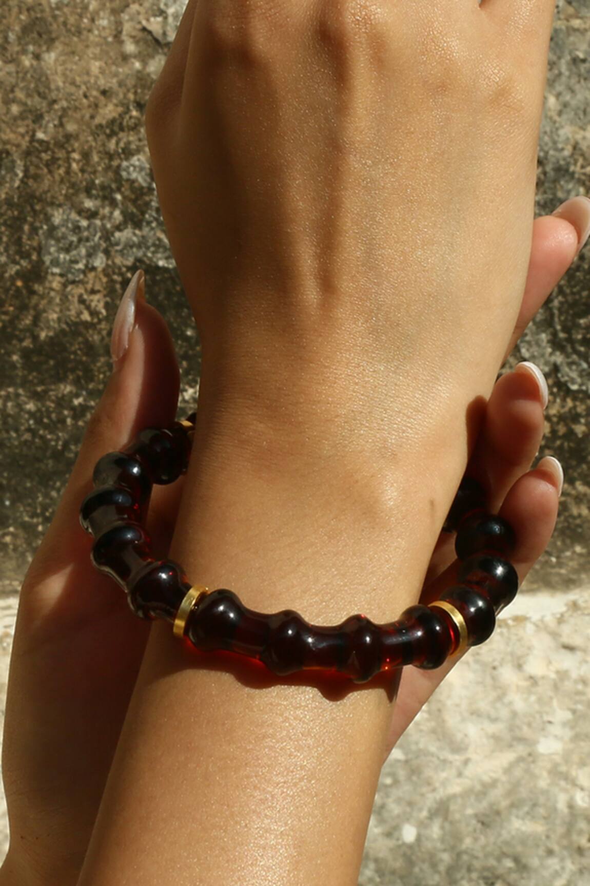 MAALICIOUS JEWELRY Sona Brown Glass Bangle 