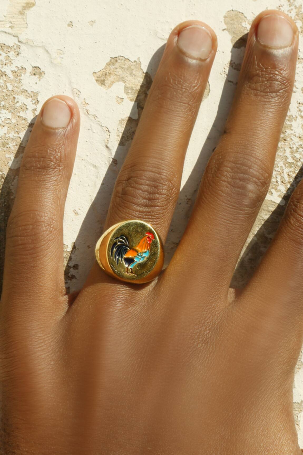 MAALICIOUS JEWELRY Koli Enamel Gold Plated Ring 