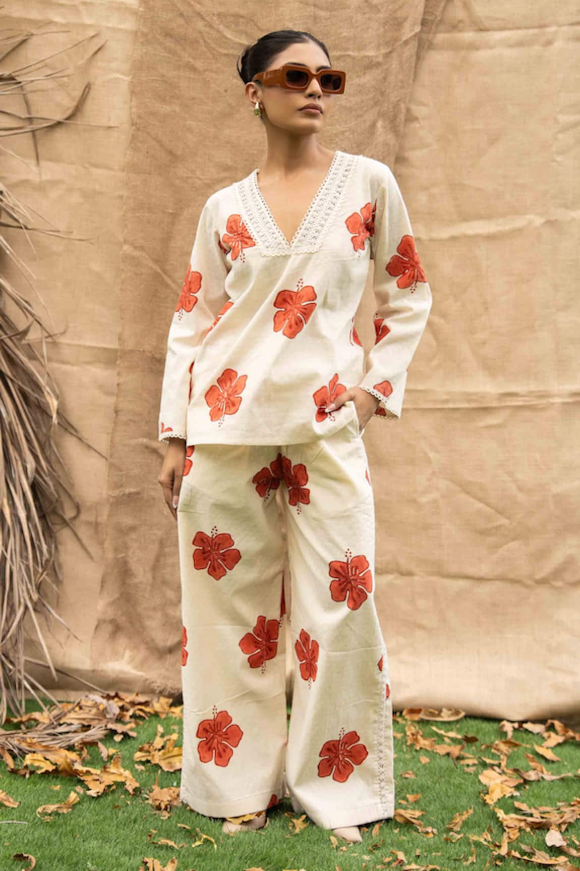 Kalakaari By Sagarika Floral Print Cotton Pant Set 