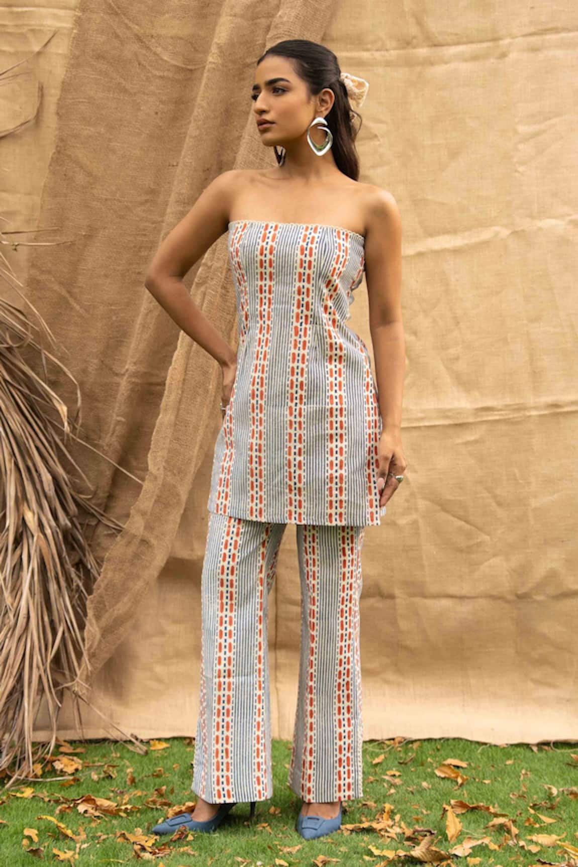 Kalakaari By Sagarika Designer Striped Top & Pant Set 