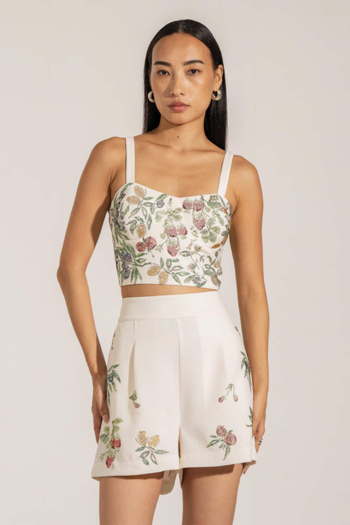 RANNA GILL Aster Floral Embellished Bustier 