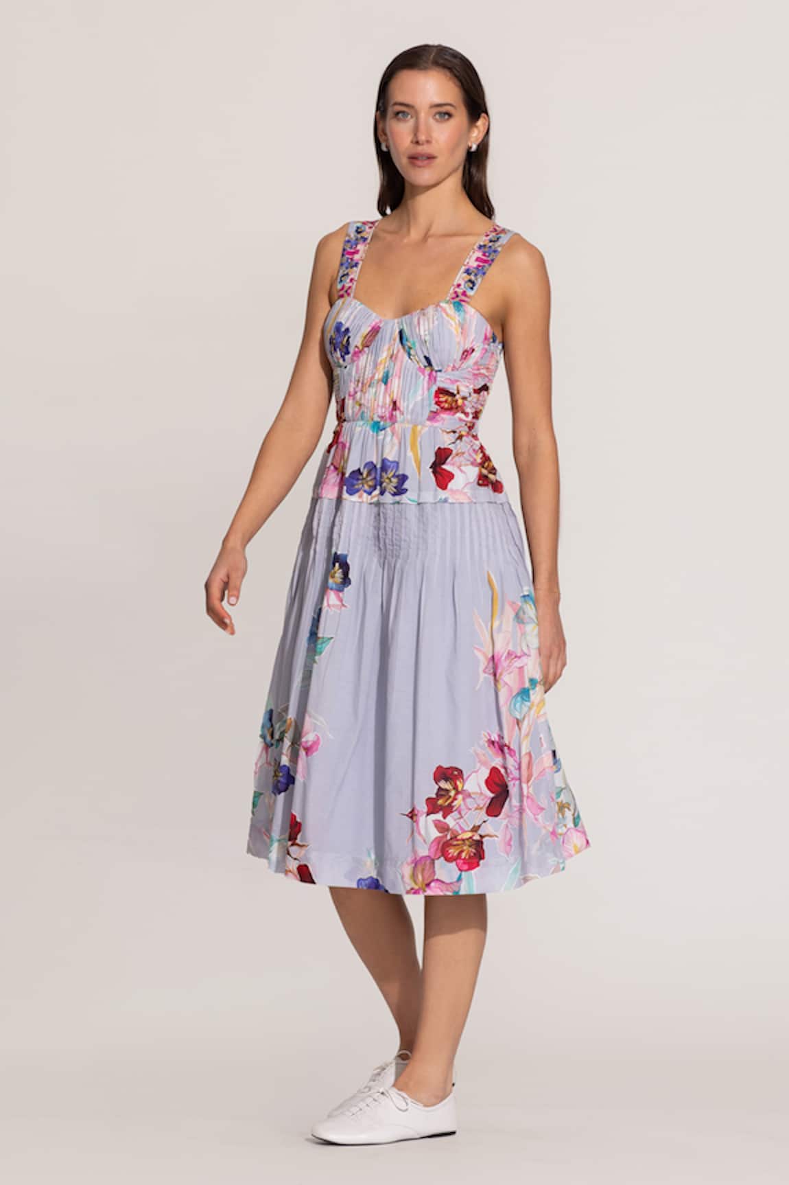 RANNA GILL Anara Ruched Midi Dress 