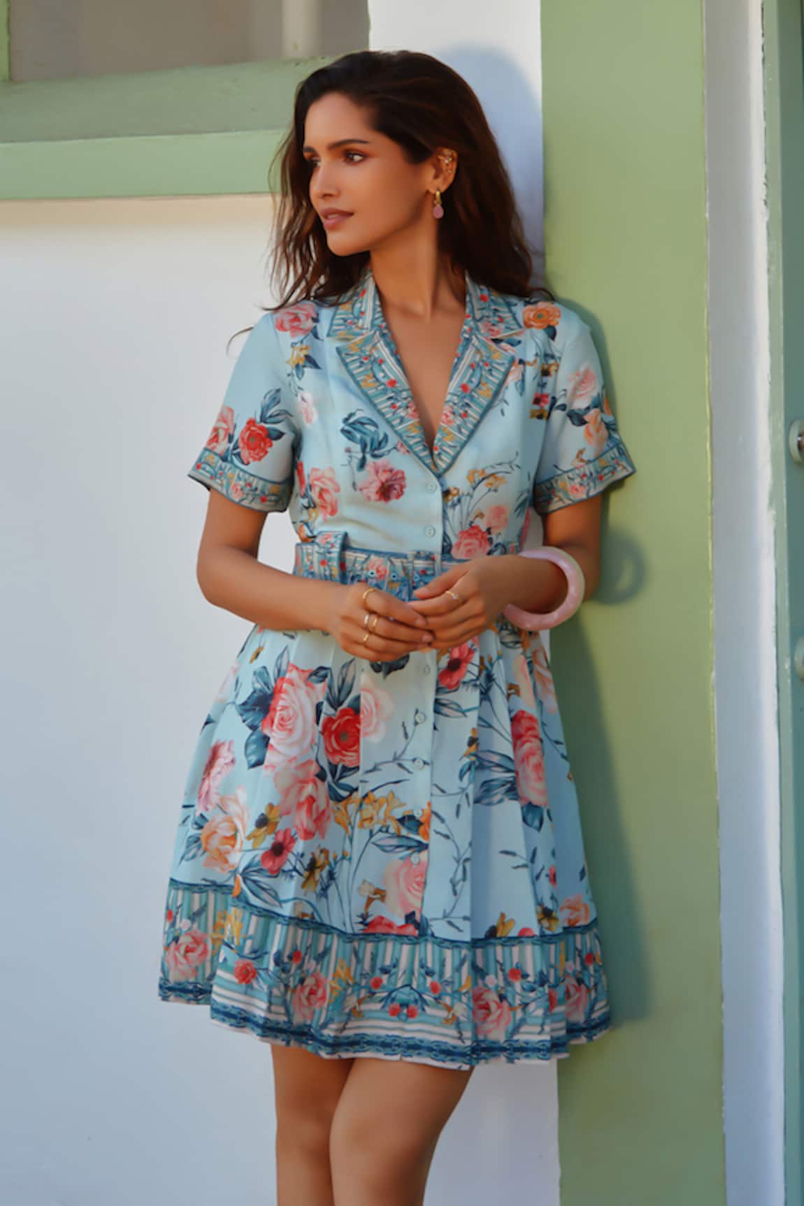 RANNA GILL Eva Collared Mini Dress 