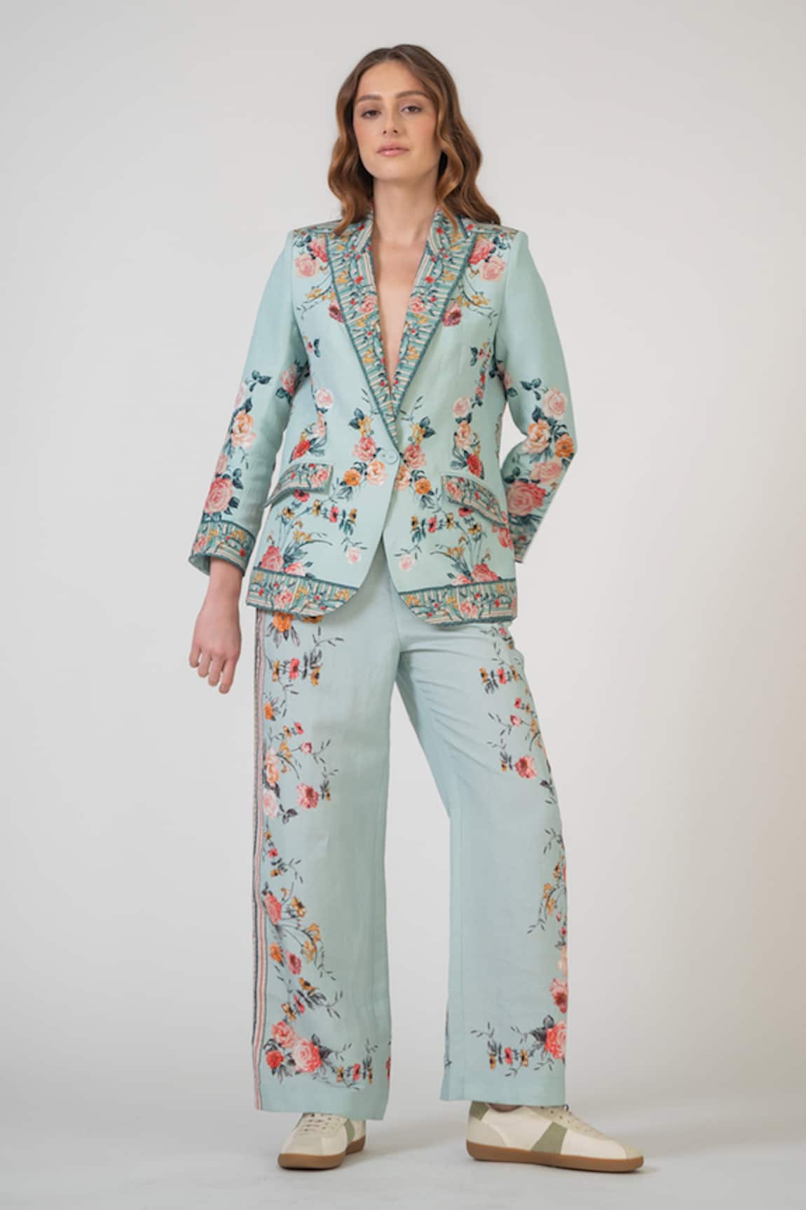 RANNA GILL Vami High Waisted Floral Pants 