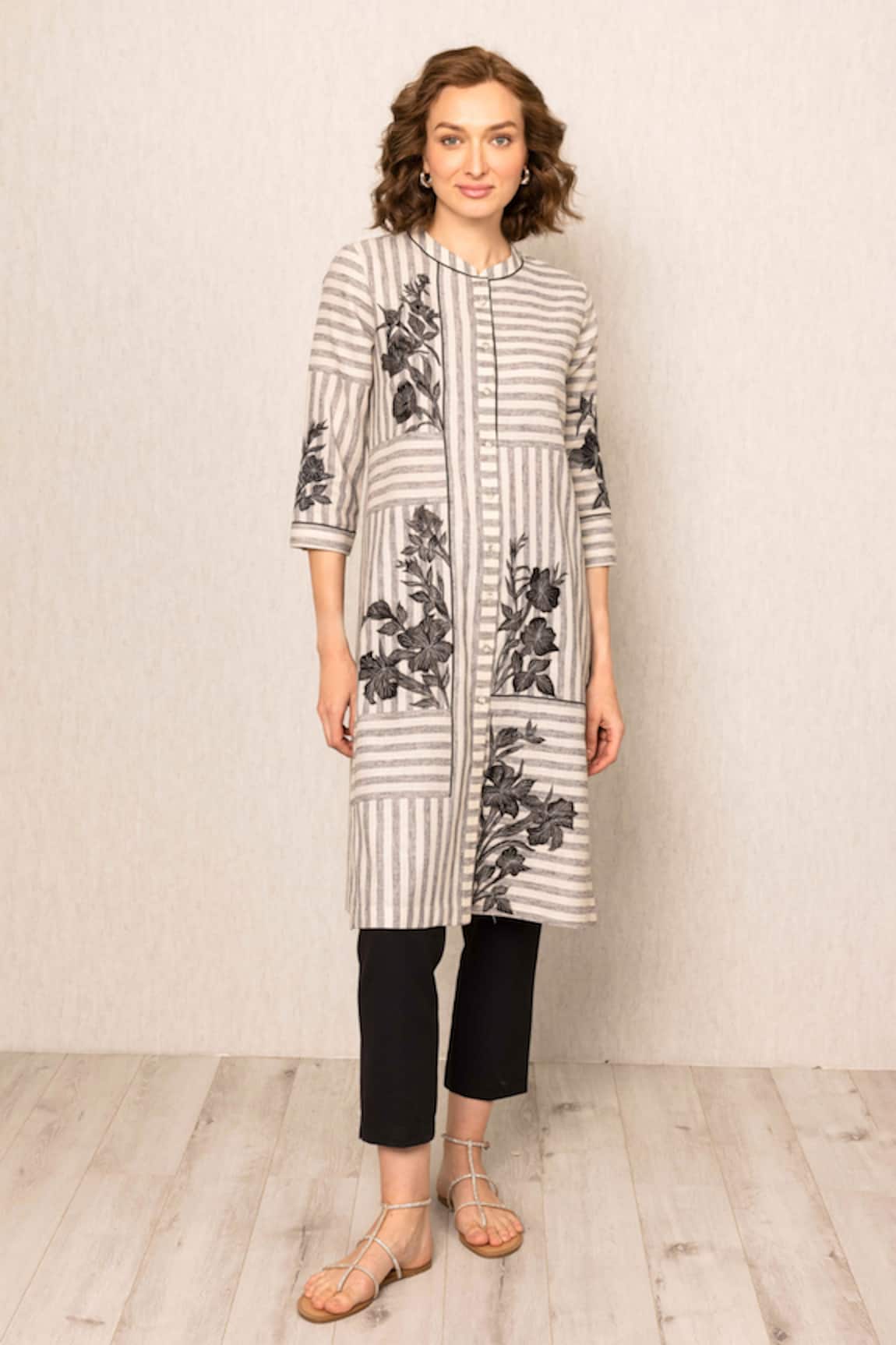 RANNA GILL Grey Stripe Asteria Tunic 