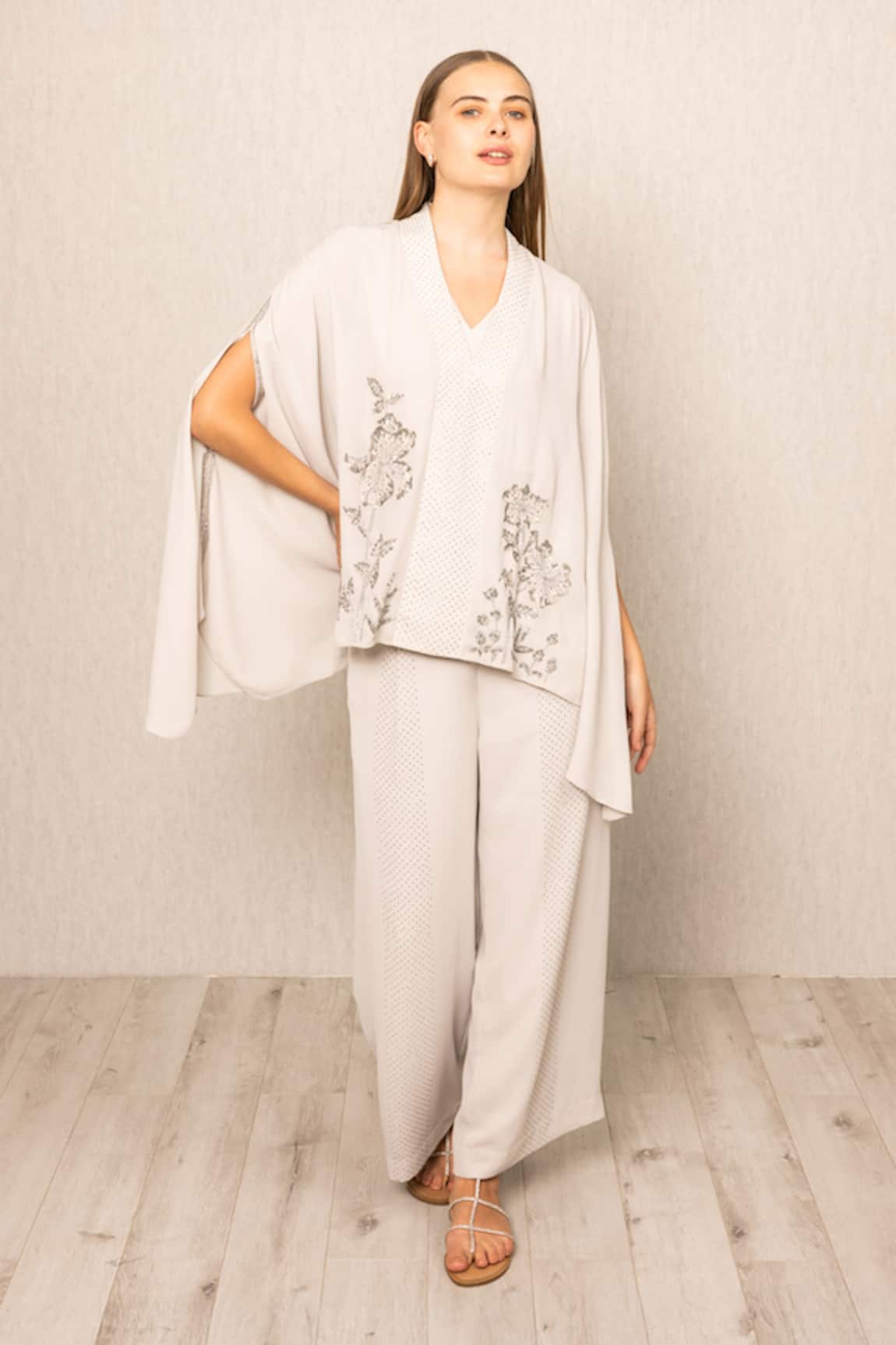 RANNA GILL Designer Zehra Co-Ord Cape & Pant Set 