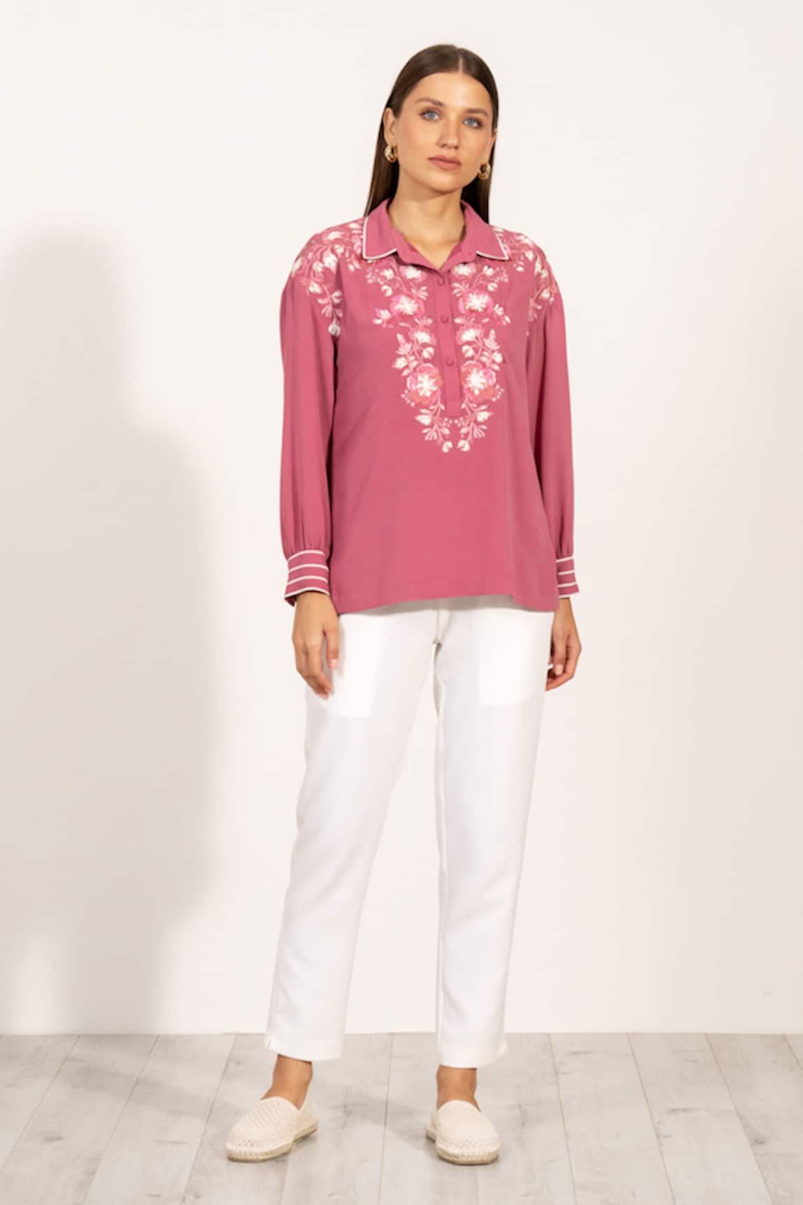 RANNA GILL Viara Embroidered Top 