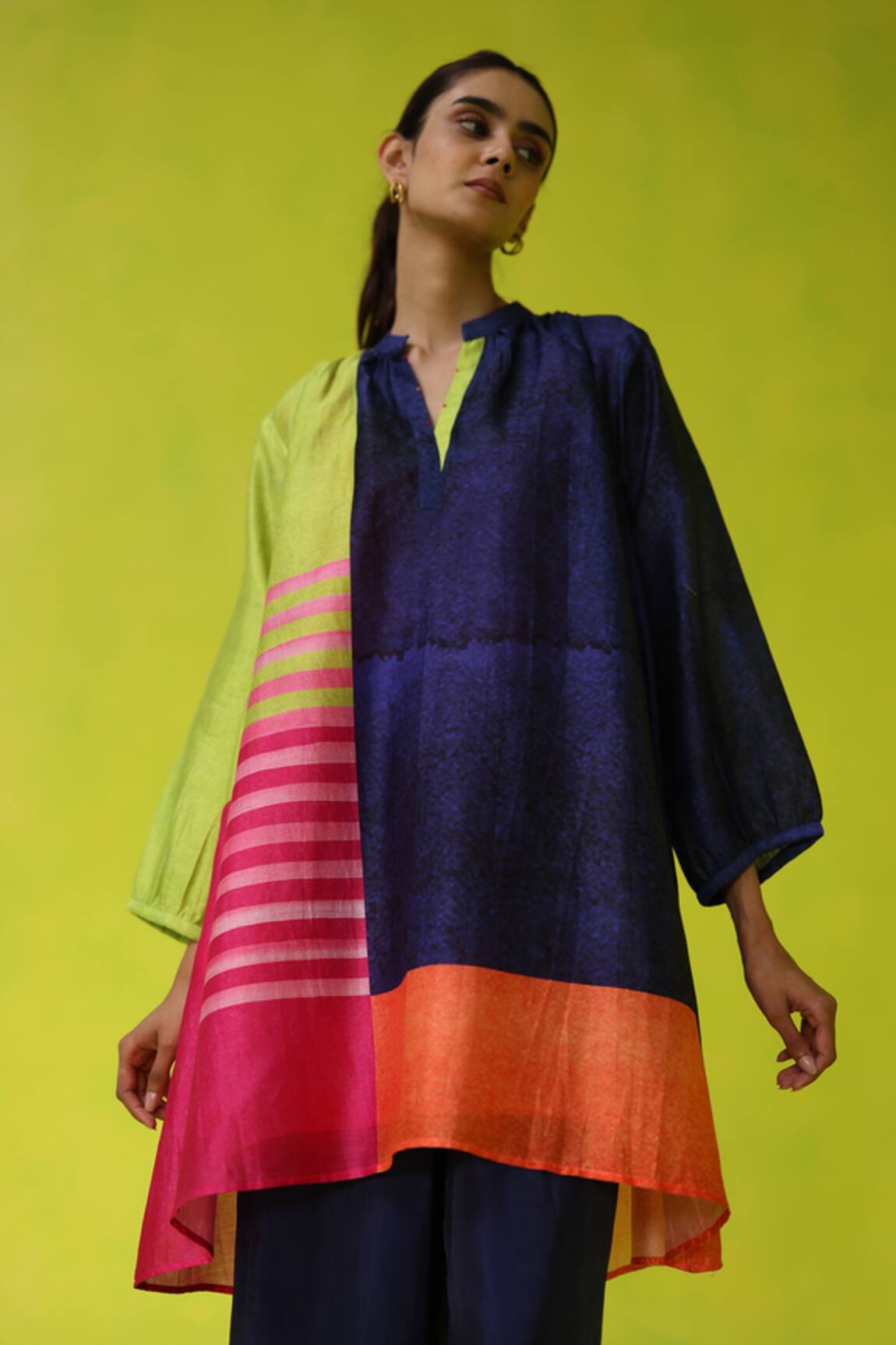ROZA Multi Color Block Party Tunic 