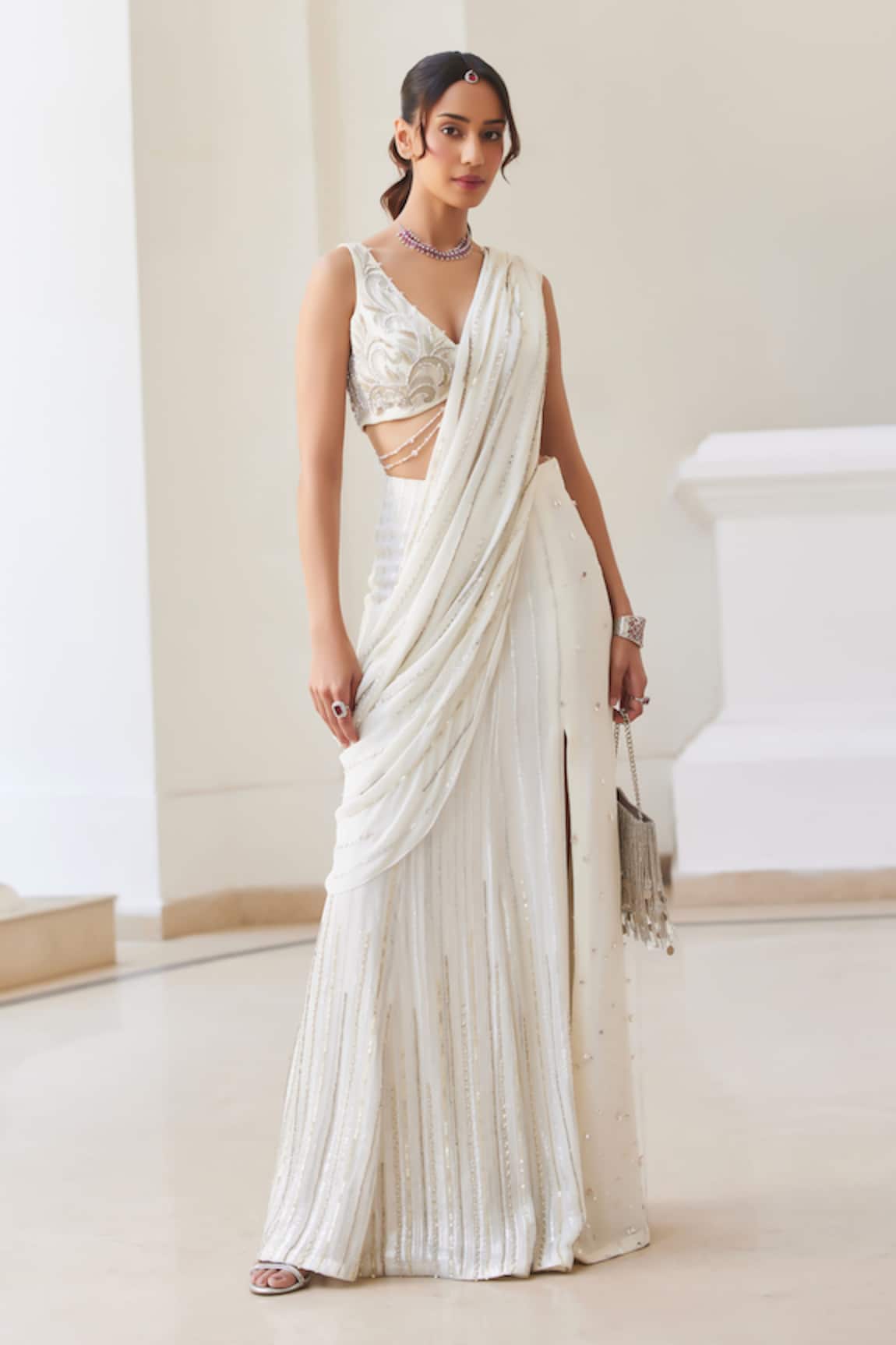Label Sanya Gulati Designer Pre-Draped Saree & Blouse 