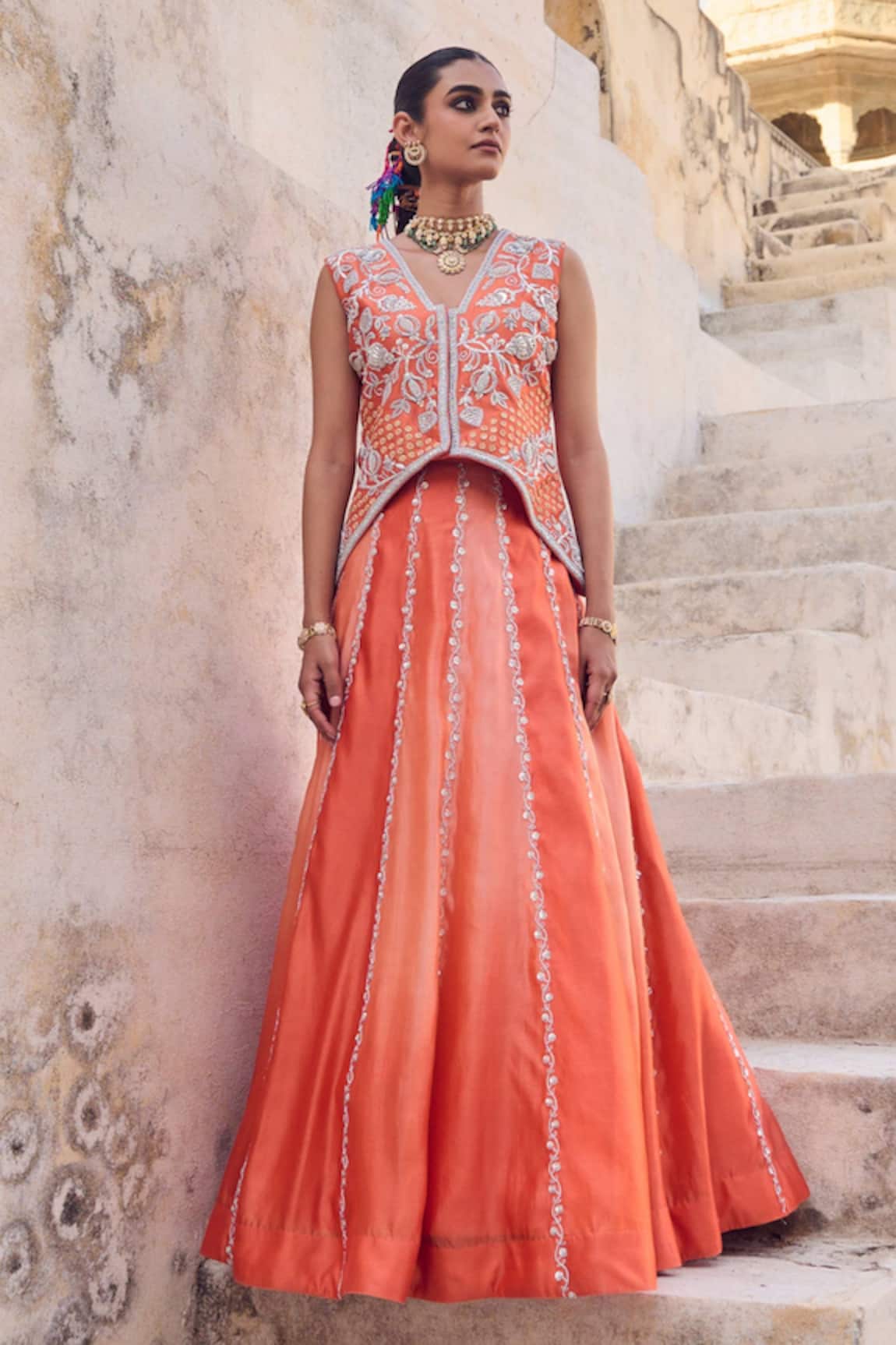 Vinita Bhansali Saanjh Waistcoat Lehenga Set 