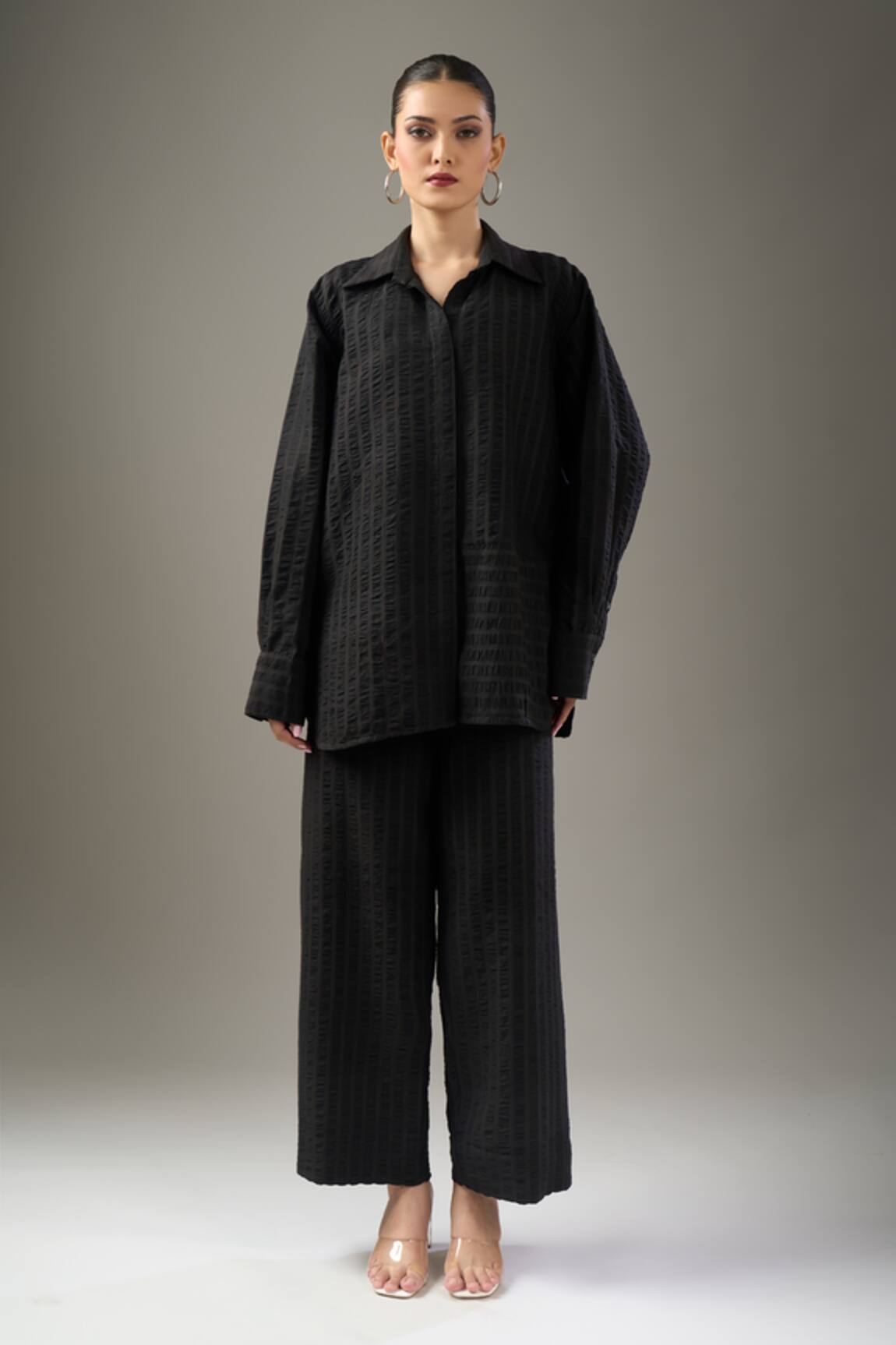 Divyam Mehta Coal Handloom Cotton Pant Set 