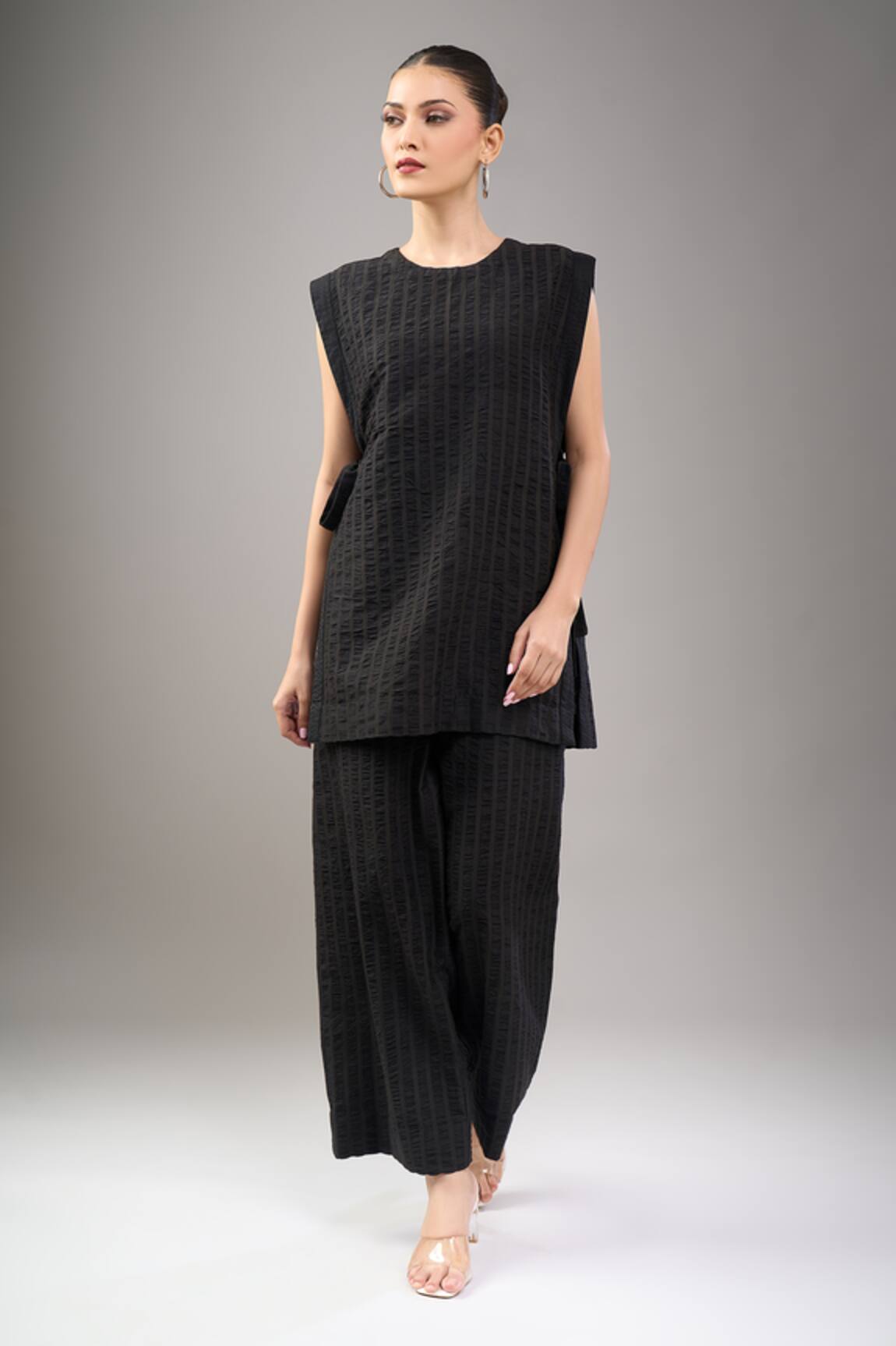 Divyam Mehta Coal Handloom Cotton Pant Set 