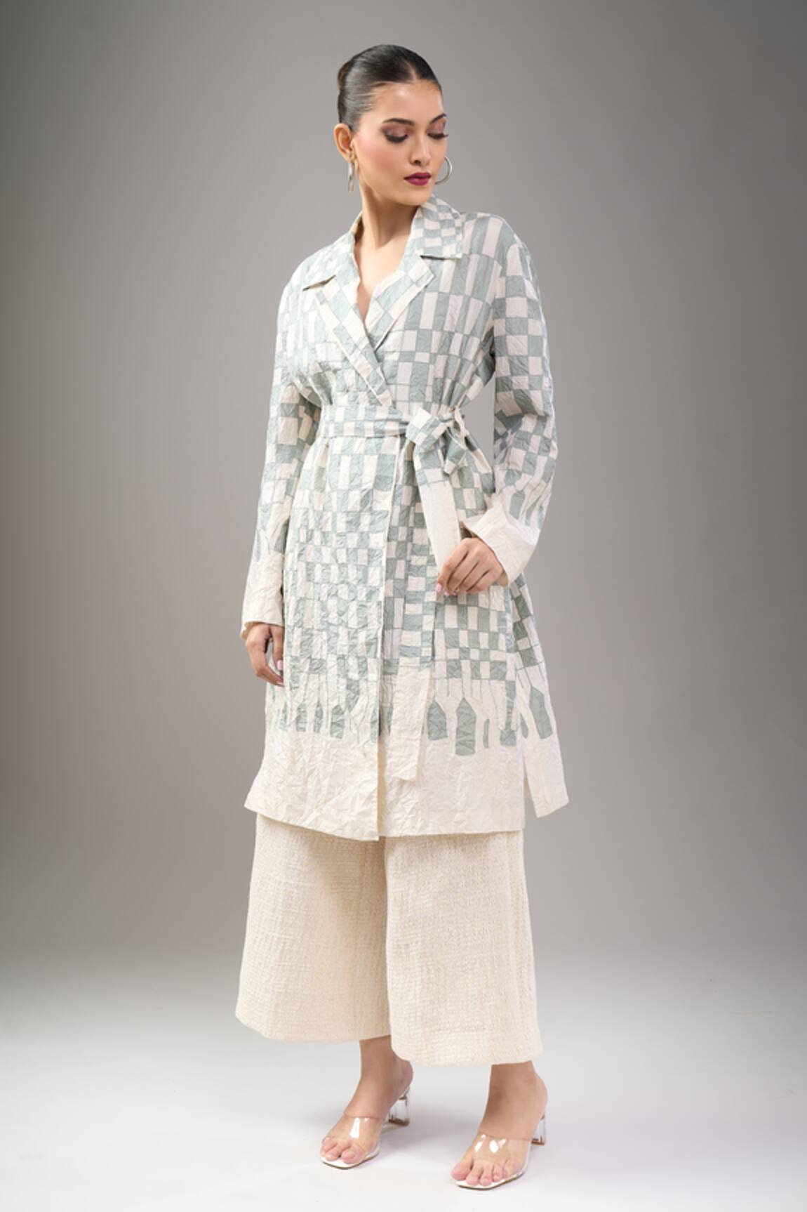 Divyam Mehta Cream Jacket Kurta Set 