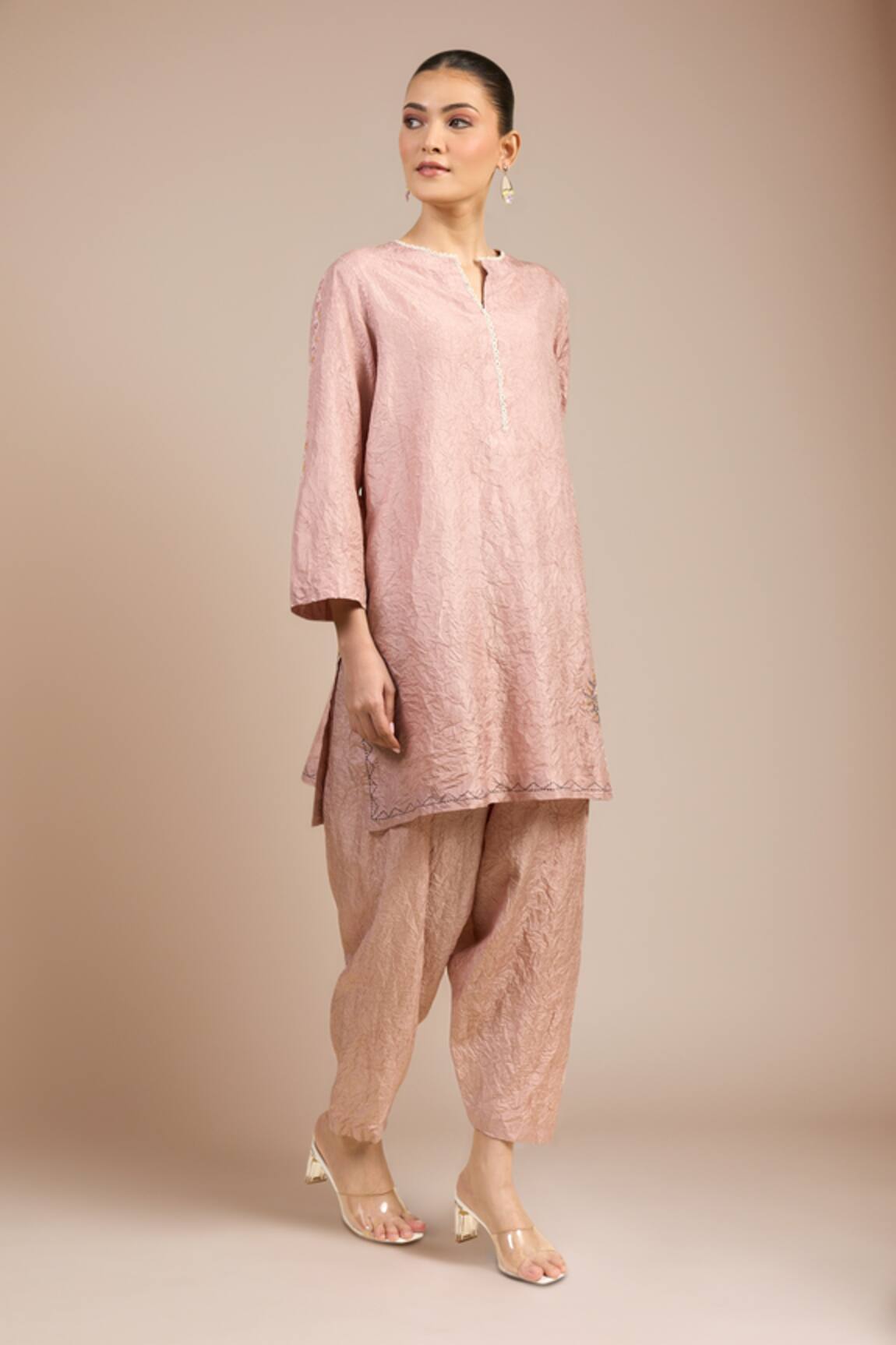 Divyam Mehta Pink Mulberry Straight Kurta Set 