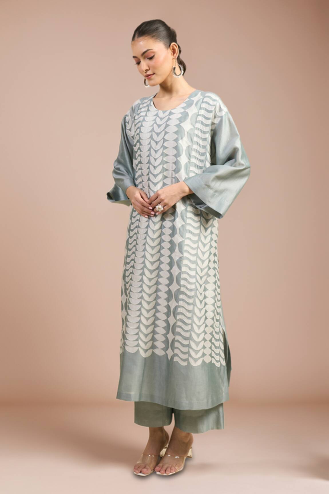Divyam Mehta Chanderi Printed Straight Kurta Set 