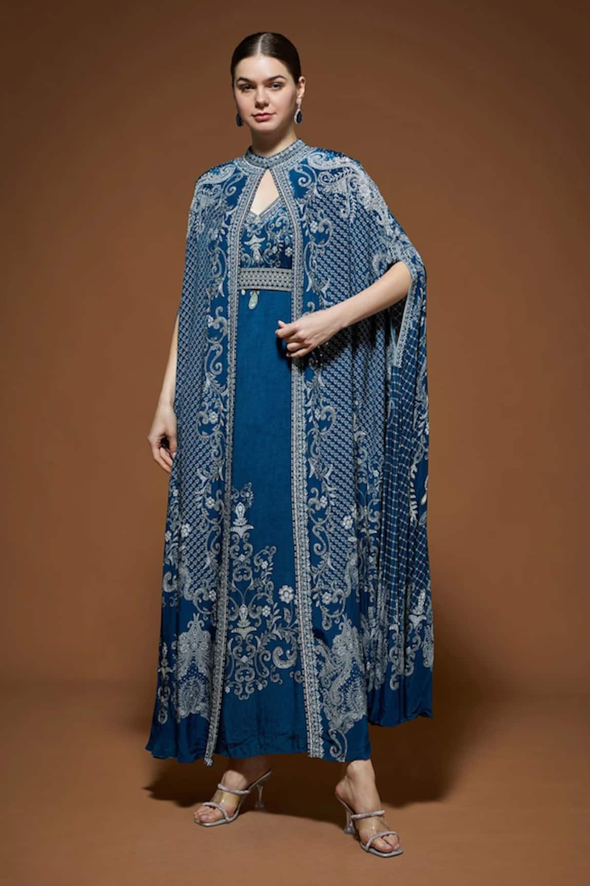 NIRRAAMYAA Designer Cape Gown Set 
