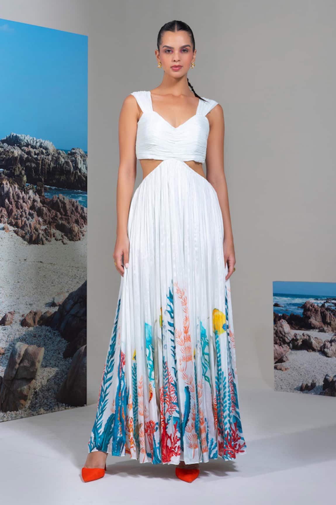 Nautanky Floral Print Maxi Dress 