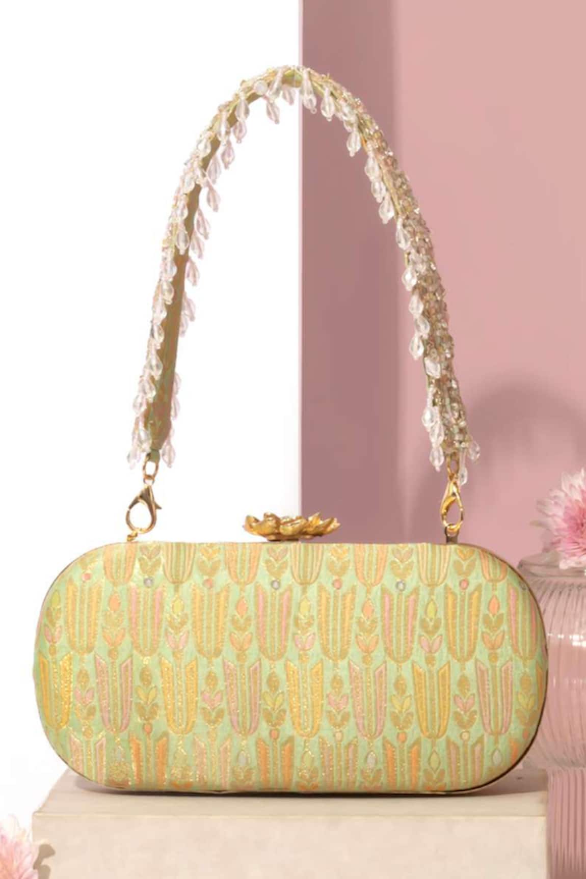 Amyra Titli Pure Banarasi Silk Capsule Clutch 