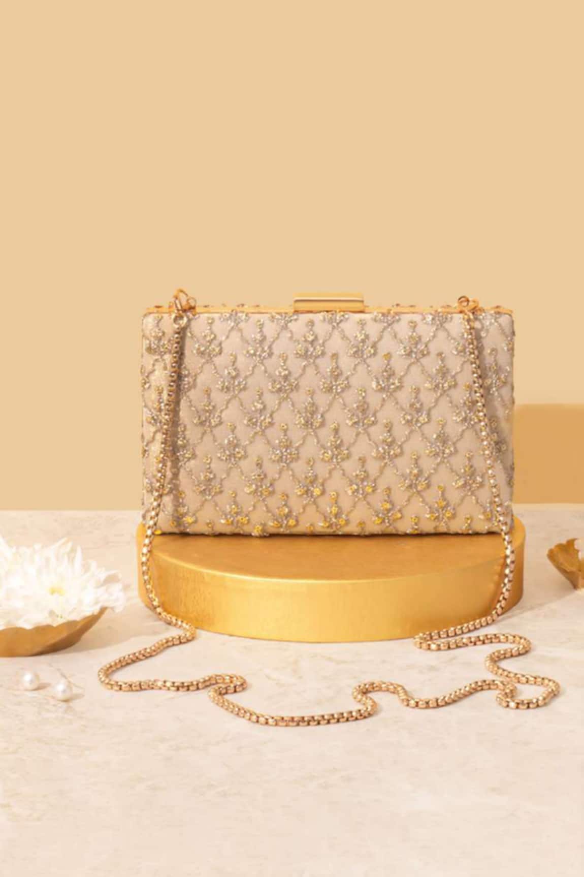 Amyra Embroidered Box Clutch 