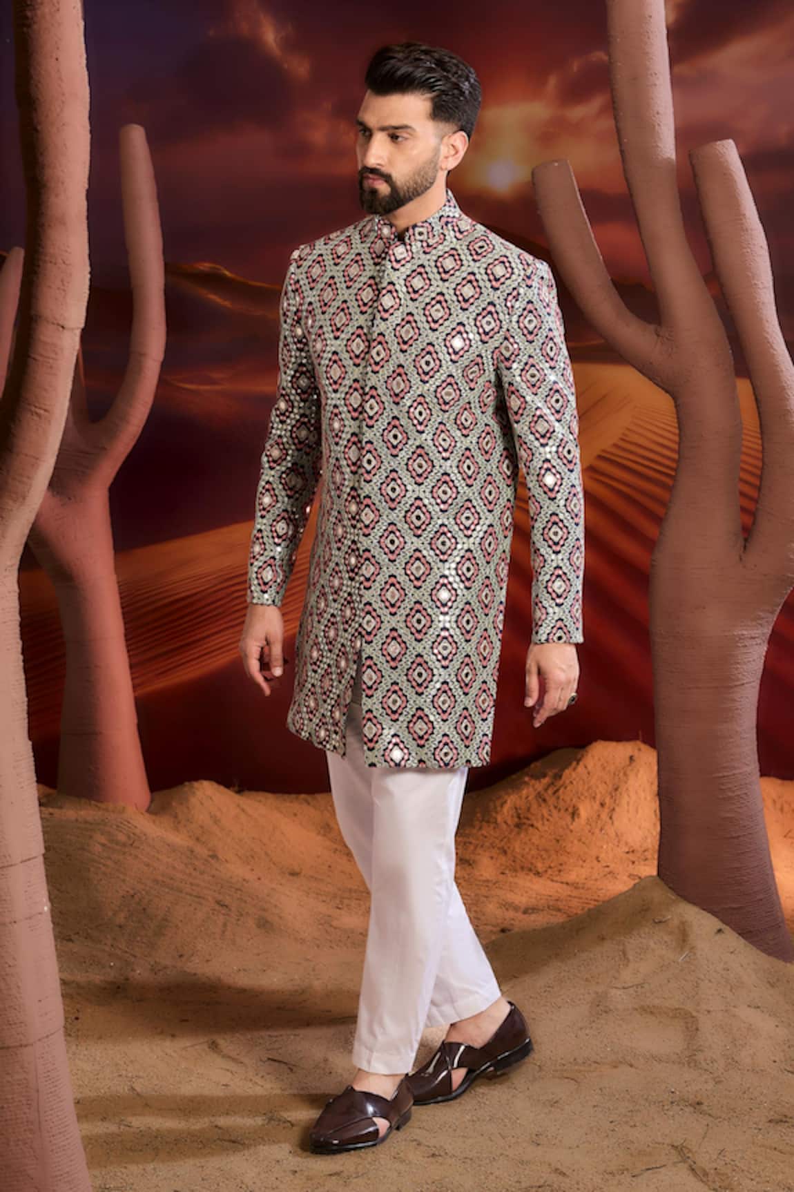 Kasbah Designer Silk Sherwani 