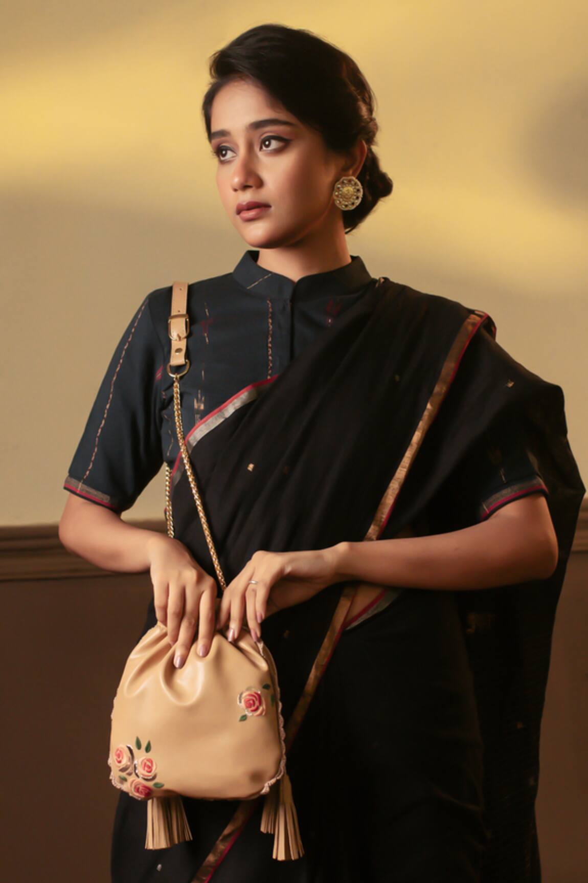 Miri Hand Embroidered Roses Potli Bag 