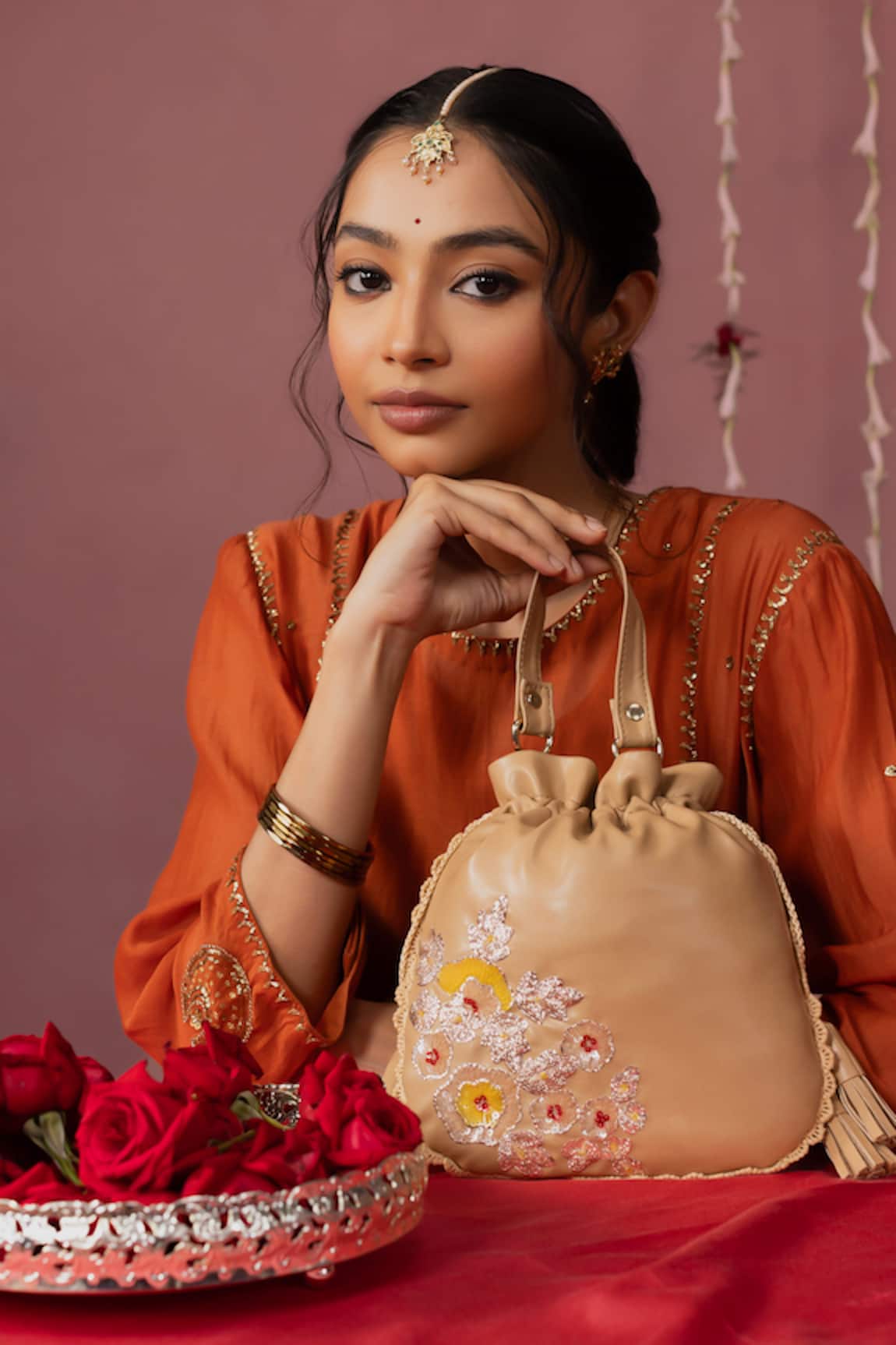 Miri Hand Embroidered Dabka Potli Bag 