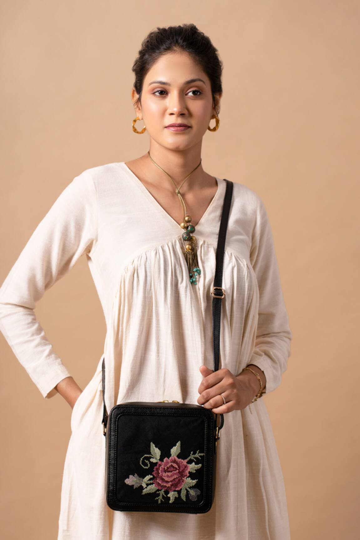 Miri Cross Stitch Sling Bag 