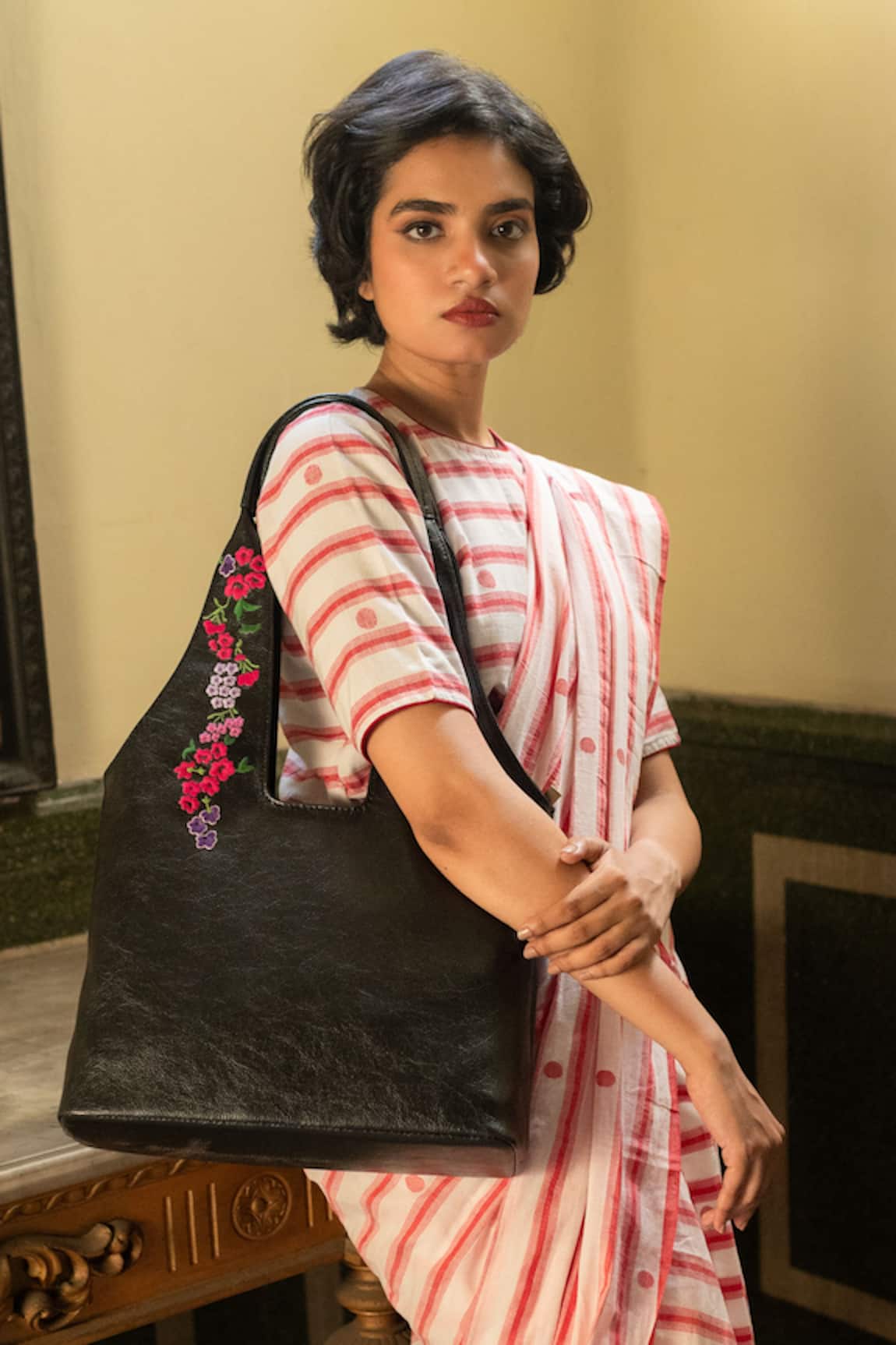 Miri Cherry Brown Handcrafted Tote Bag 