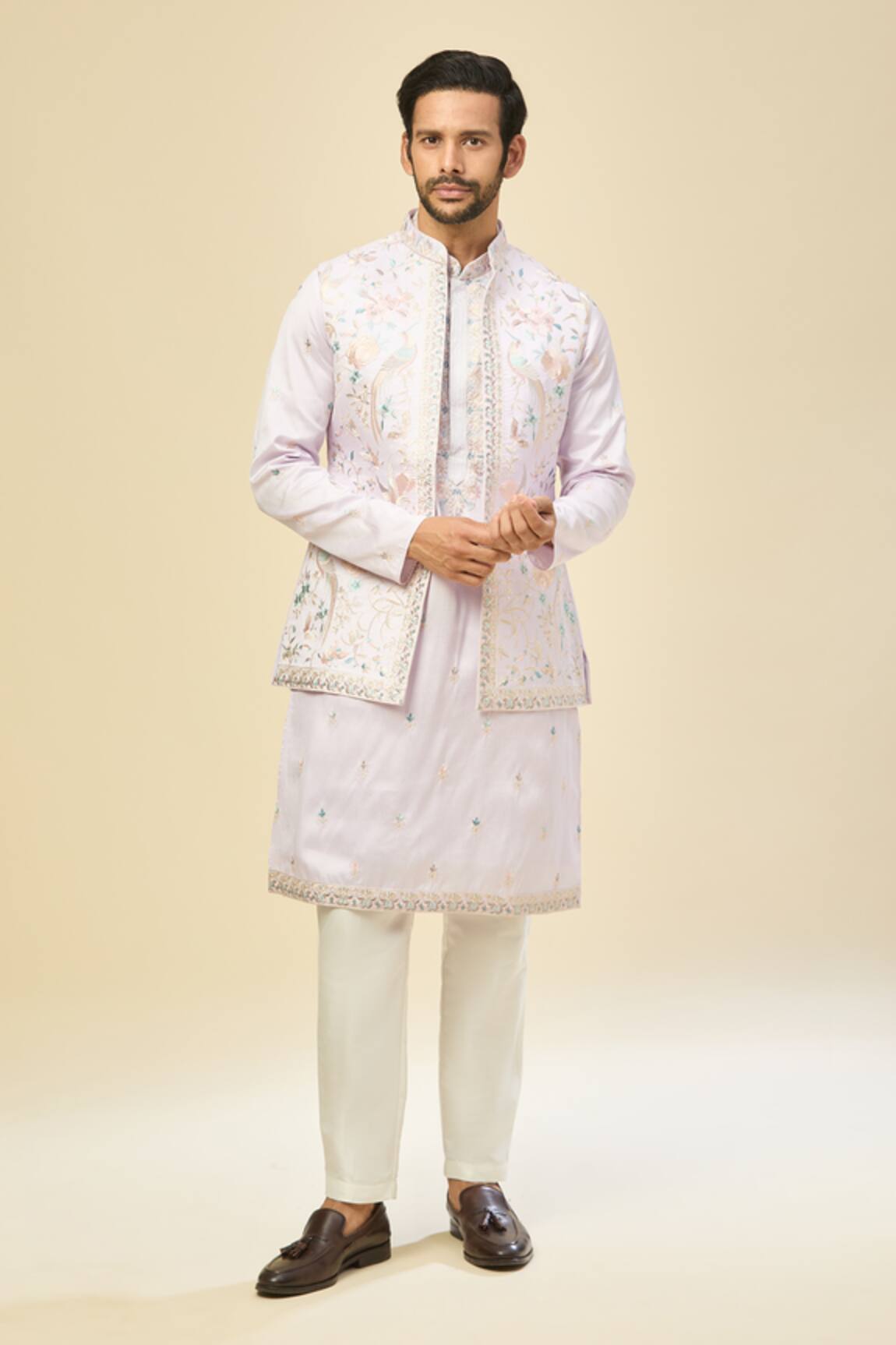 RNG Safawala Embroidered Kurta Set with Nehru Jacket 