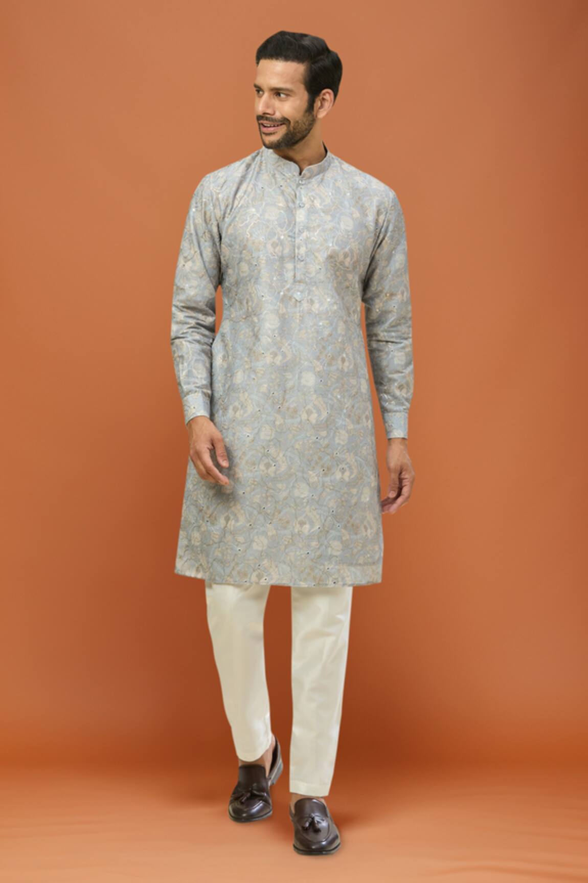 RNG Safawala Printed Blue Kurta Set 