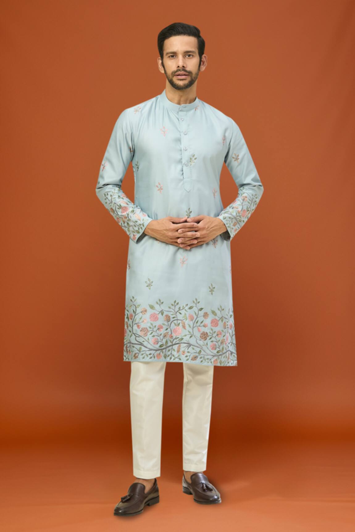 RNG Safawala Blue Embroidered Kurta Set 