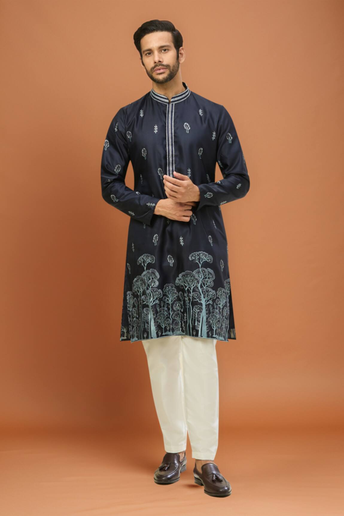 RNG Safawala Blue Embroidered Kurta Set 