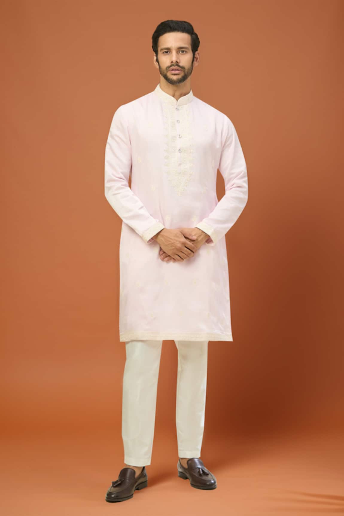 RNG Safawala Embroidered Pink Kurta Set 