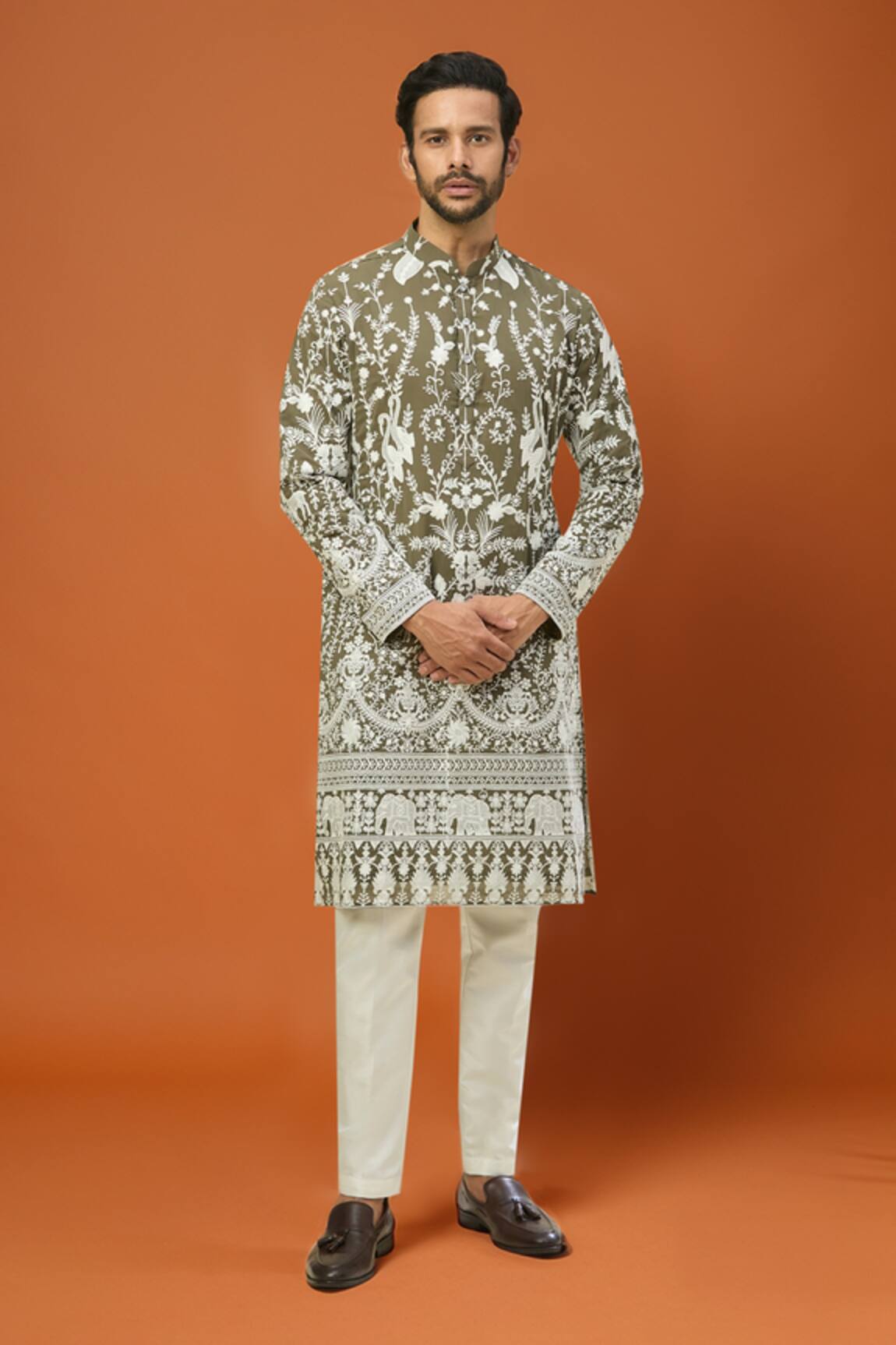 RNG Safawala Embroidered Green Kurta Set 