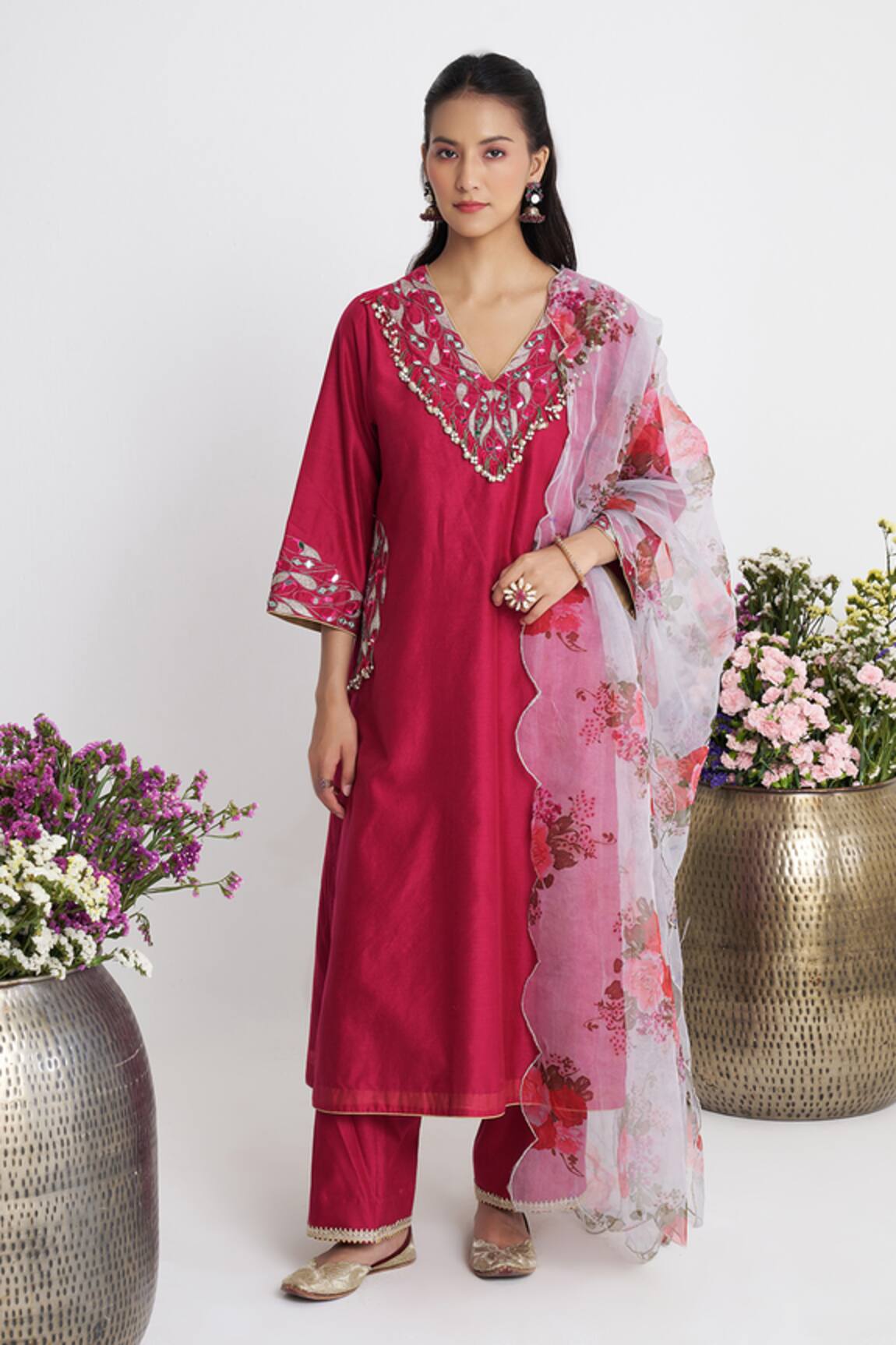 Siyona by Ankurita Satrangi Dhaaga Chanderi Kurta Set 