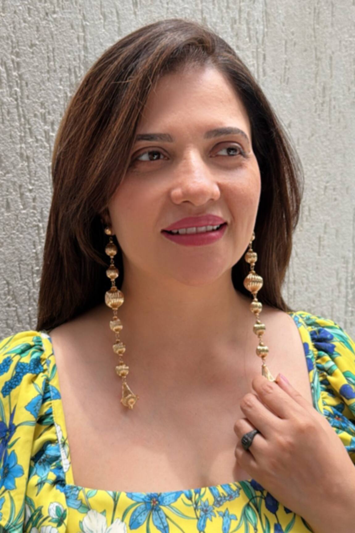 Studio6 Jewels Gold Plated Long Dangler Earrings 