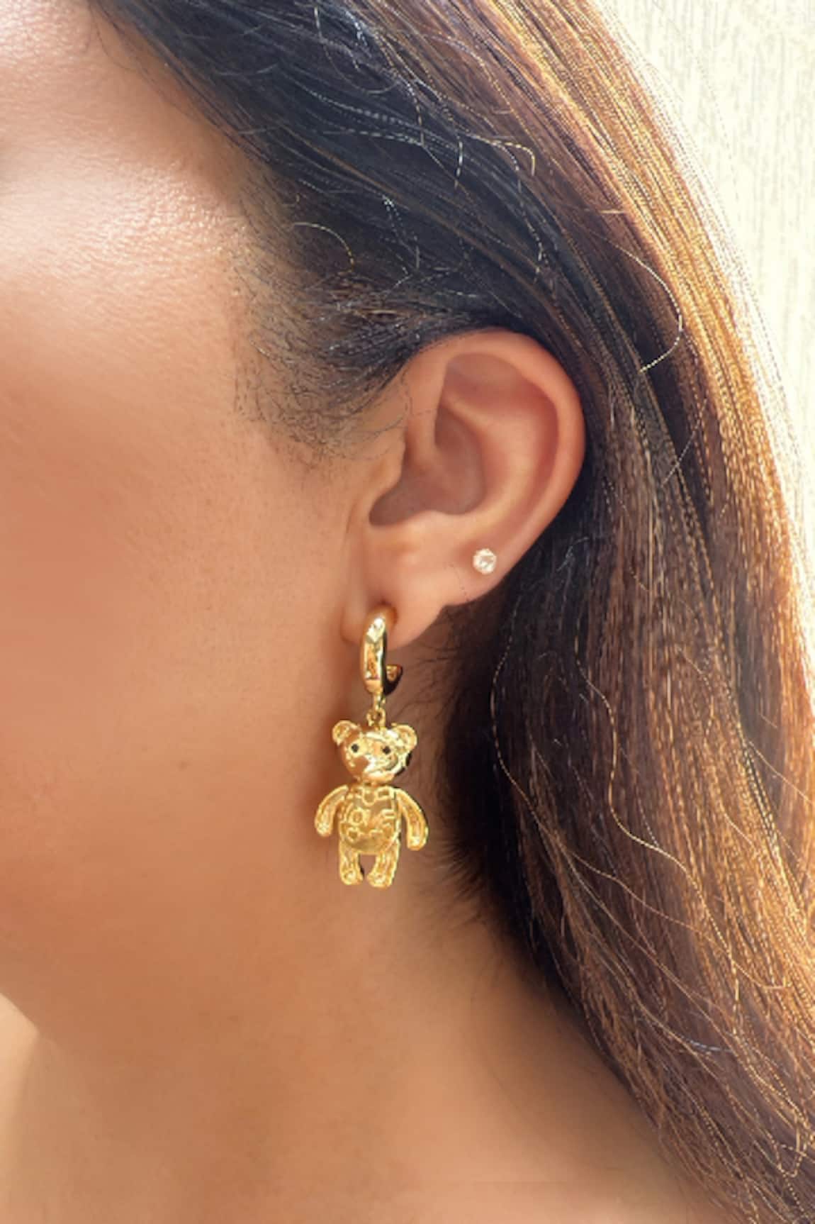 Studio6 Jewels Gold Teddy Bear Danglers 