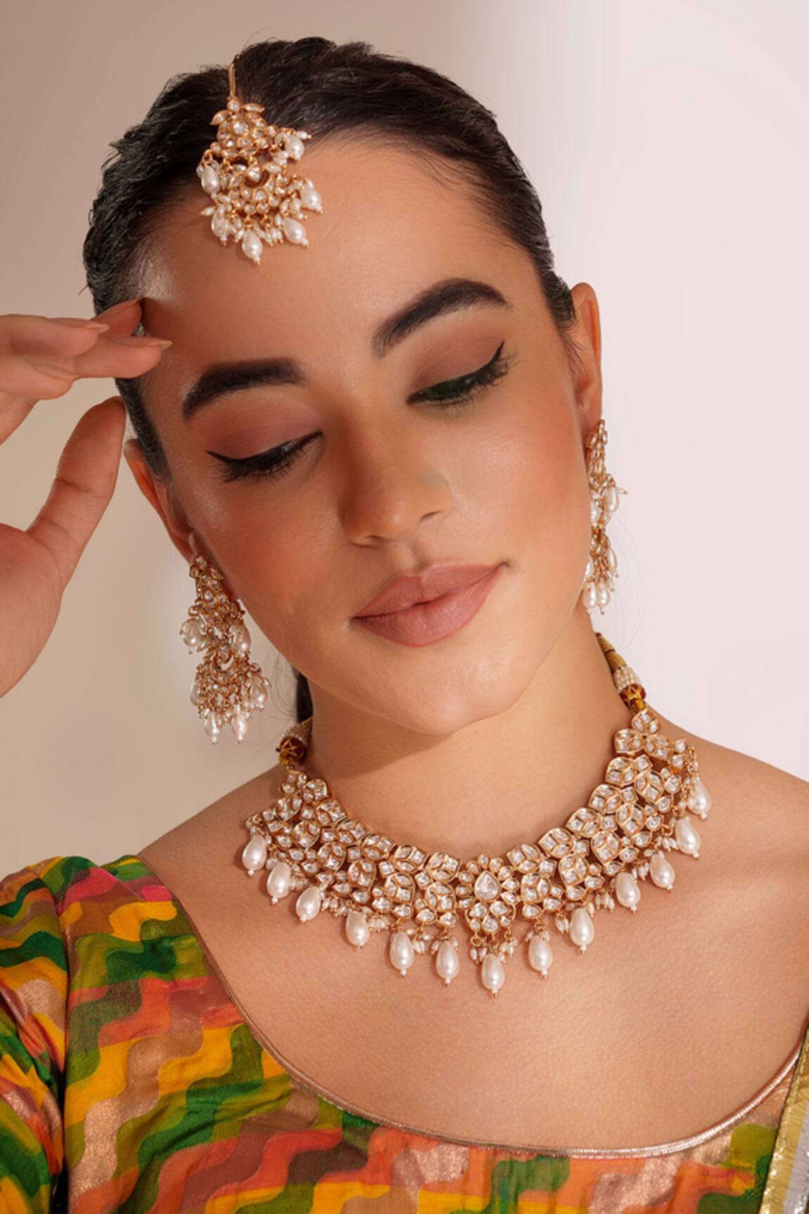 ZEVAR BY GEETA Gold Kundan Polki Jewellery Set 
