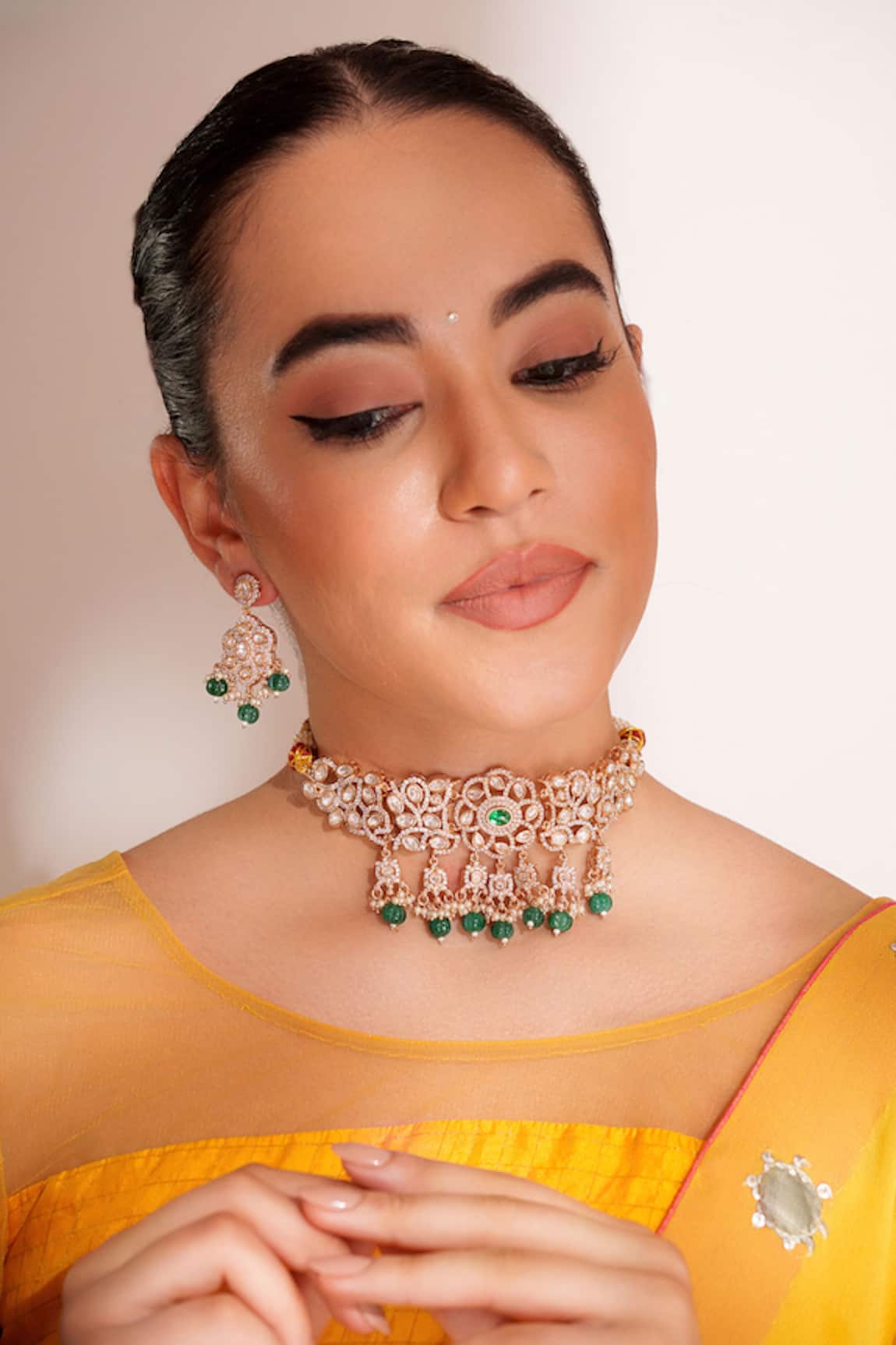 ZEVAR BY GEETA Kundan Polki Designer Jewellery Set 