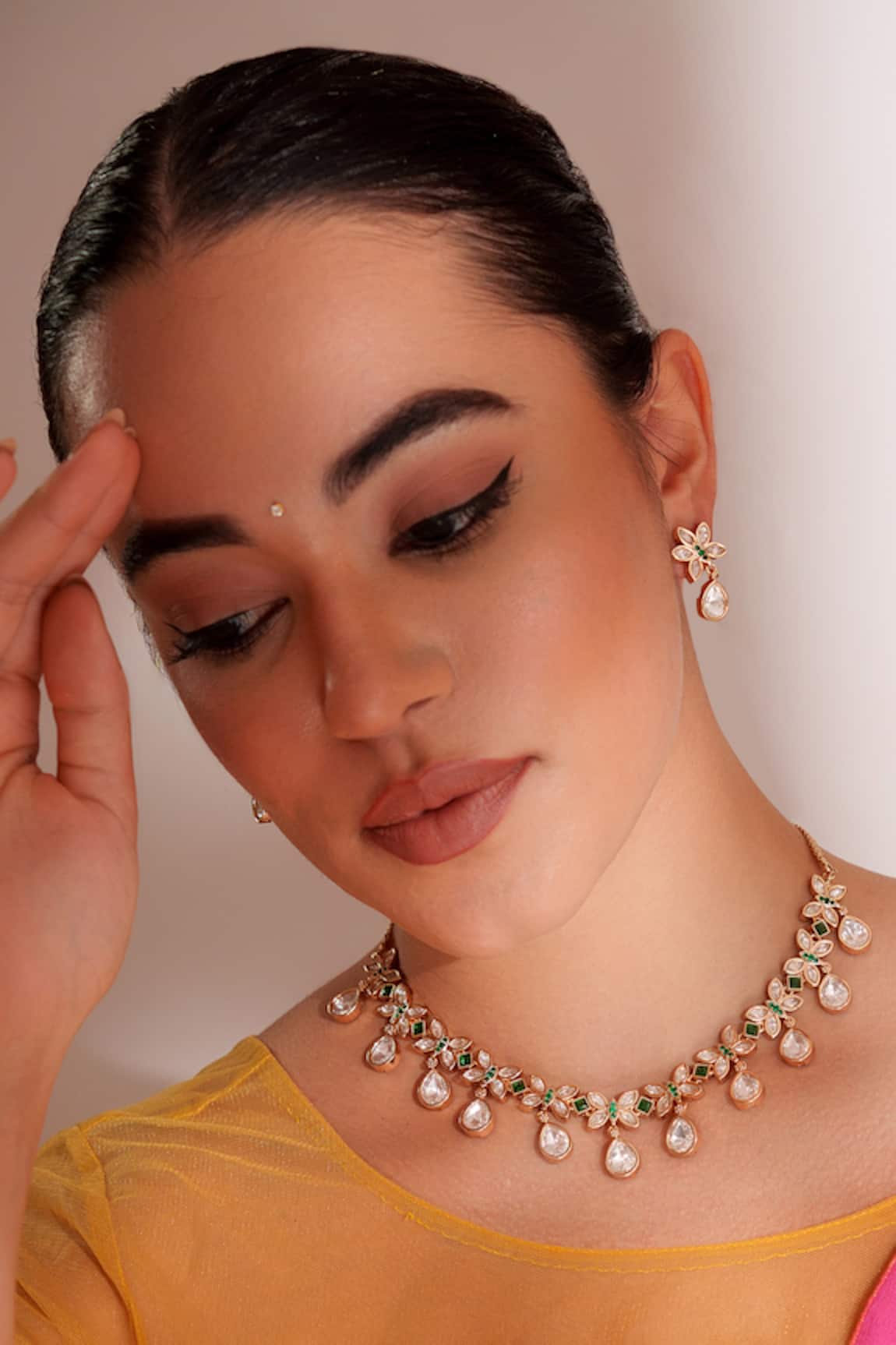 ZEVAR BY GEETA Designer Kundan Polki Jewellery Set 